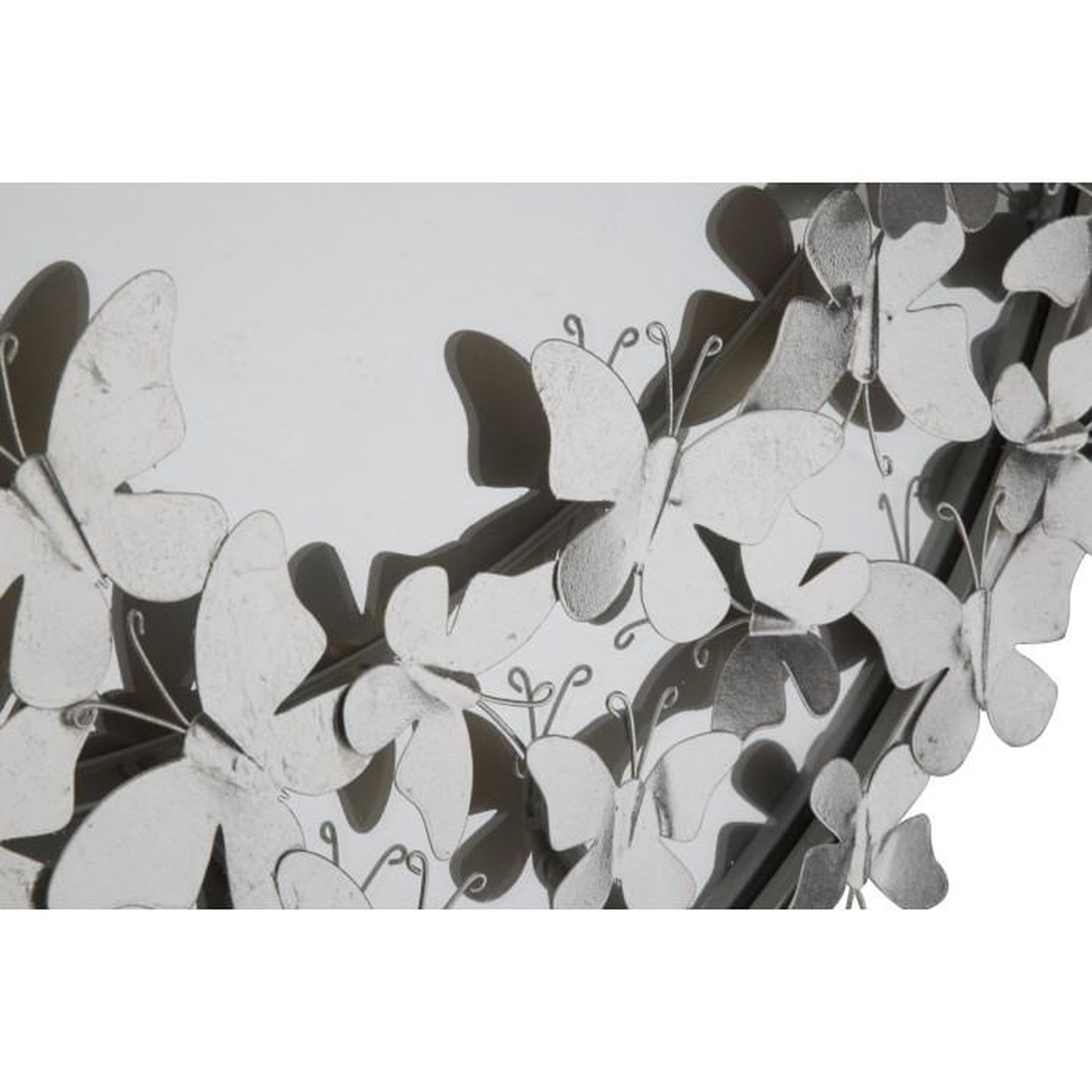 Voir la diapositive 3 : Paris Prix Miroir Mural Design  Butterfly  94cm Argent