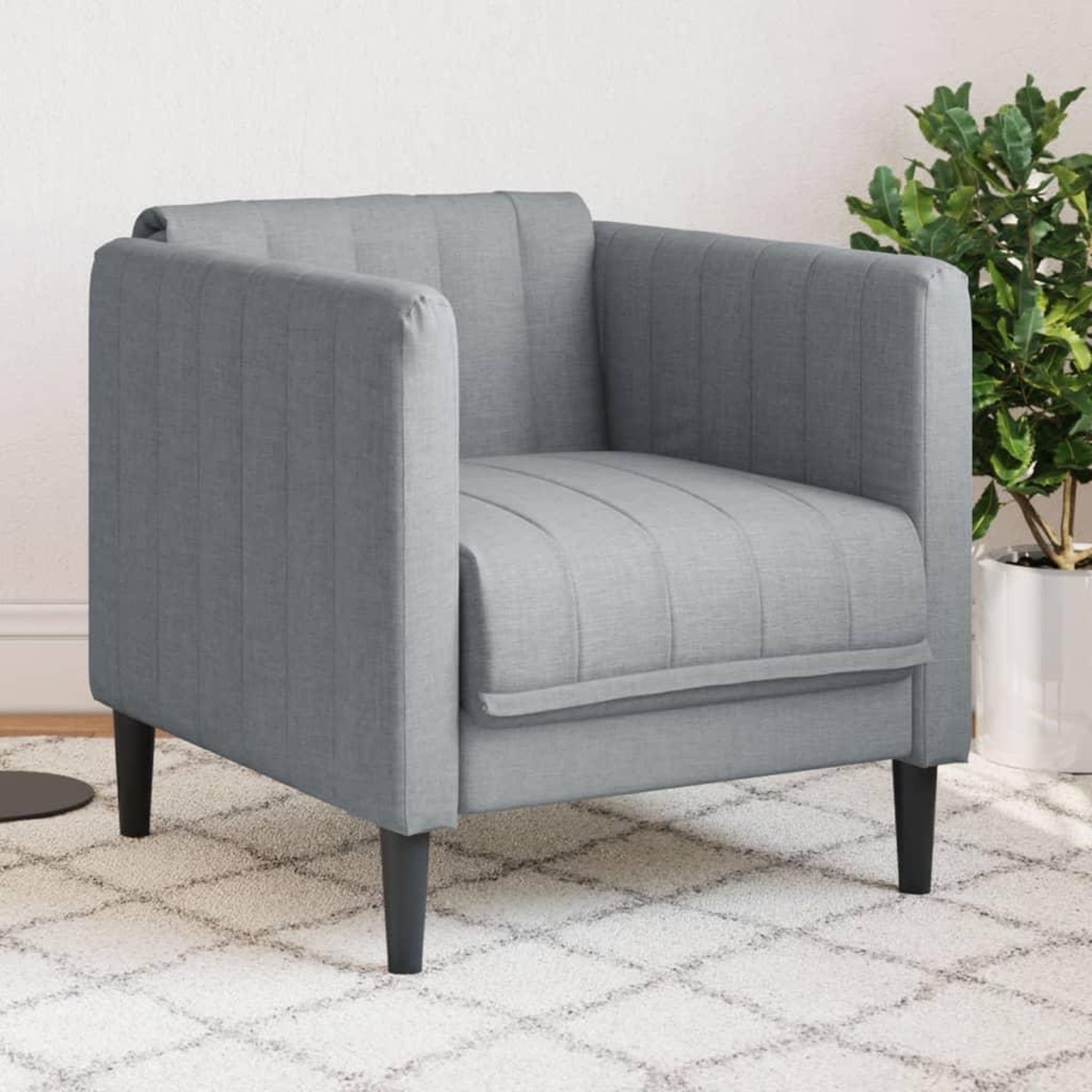 VIDAXL Fauteuil gris clair tissu