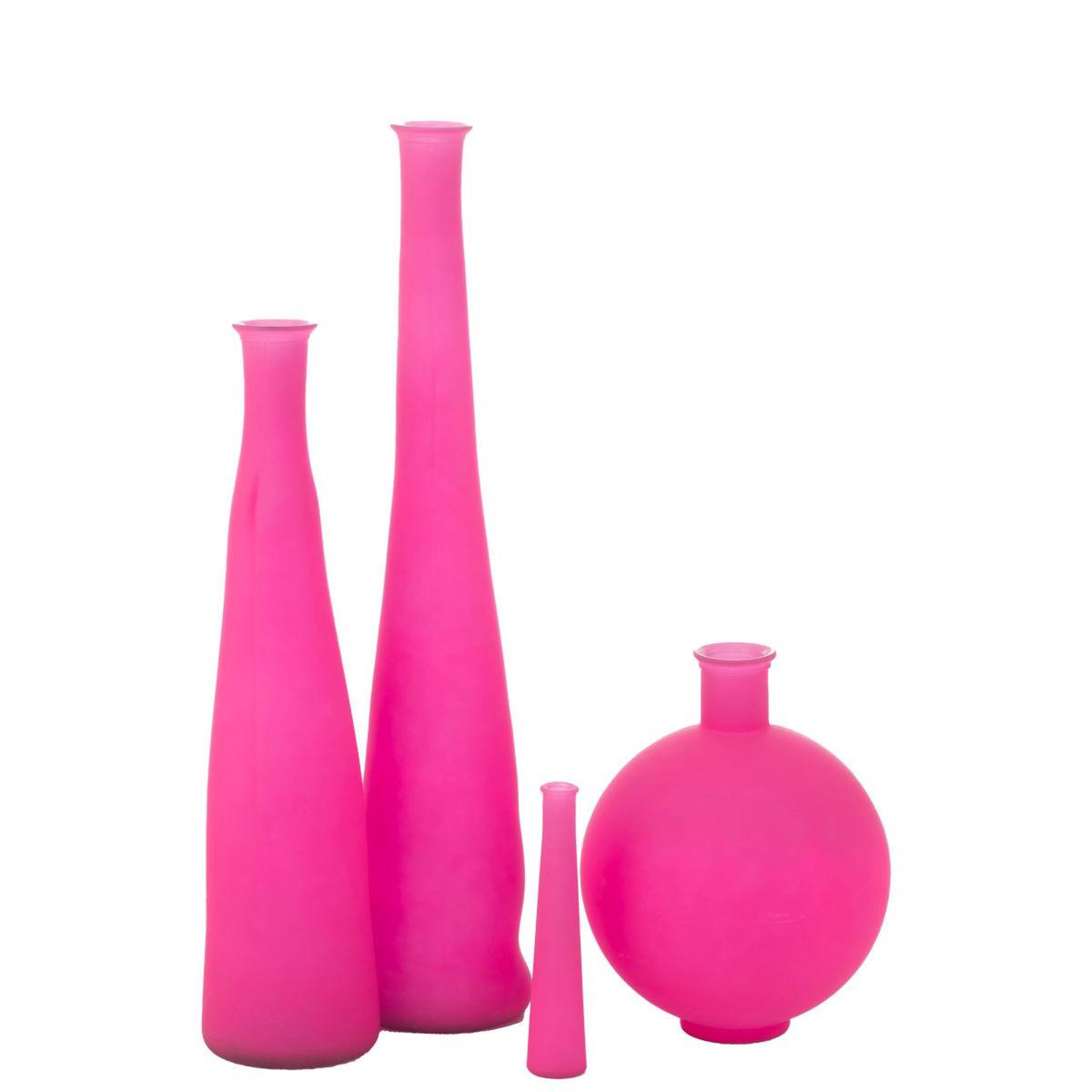 Voir la diapositive 2 : J-LINE Vase bouteille en verre  neon  100cm rose