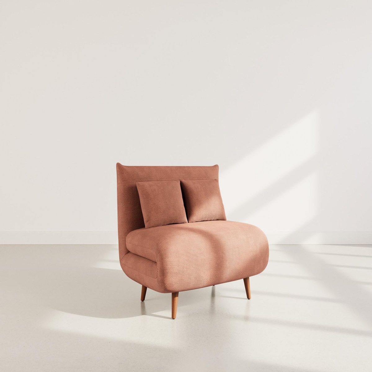 BEST MOBILIER Lumi - banquette convertible clic-clac 1 place en velours côtelé