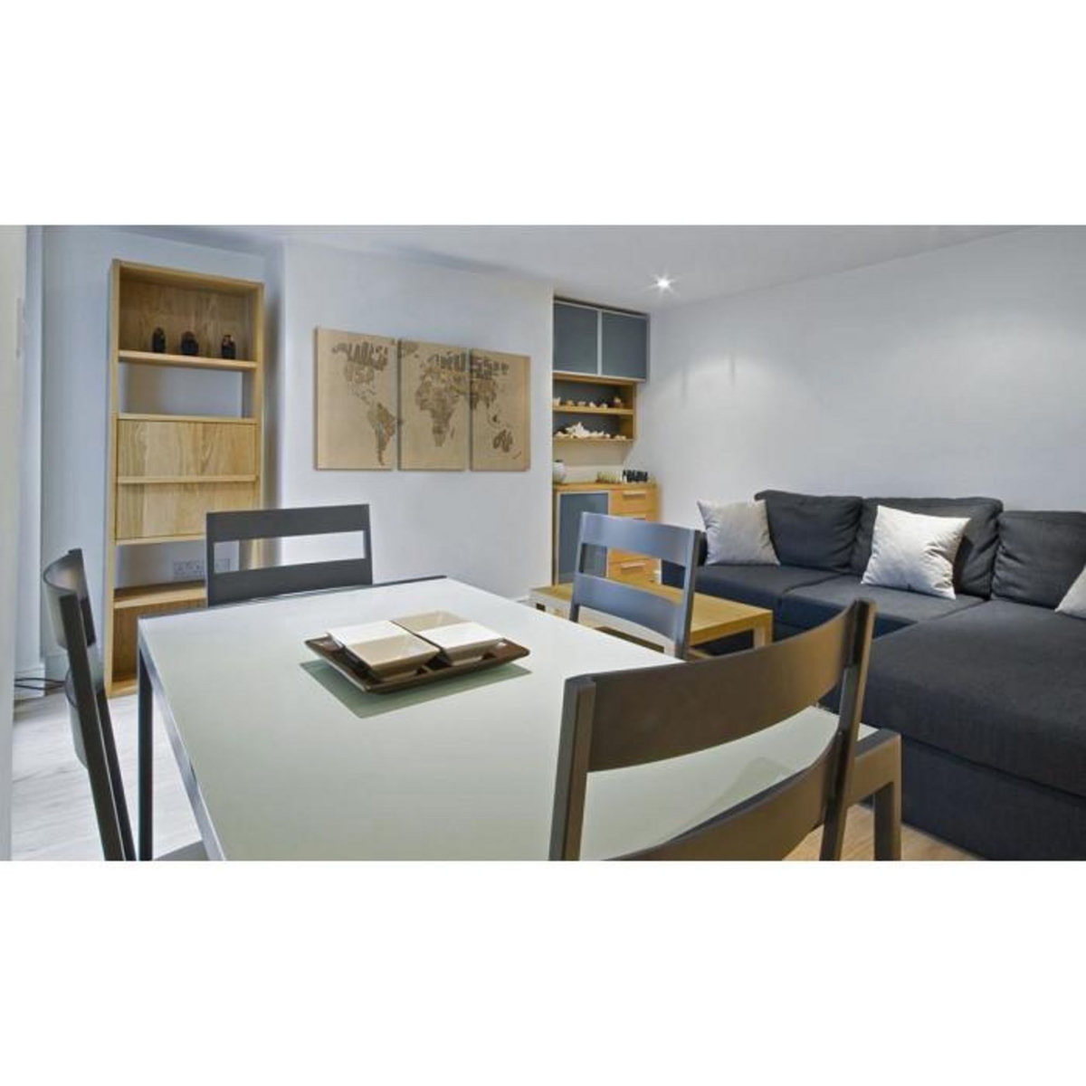 Paris Prix Tableau Imprimé  Carte du Monde en Beige & Brun