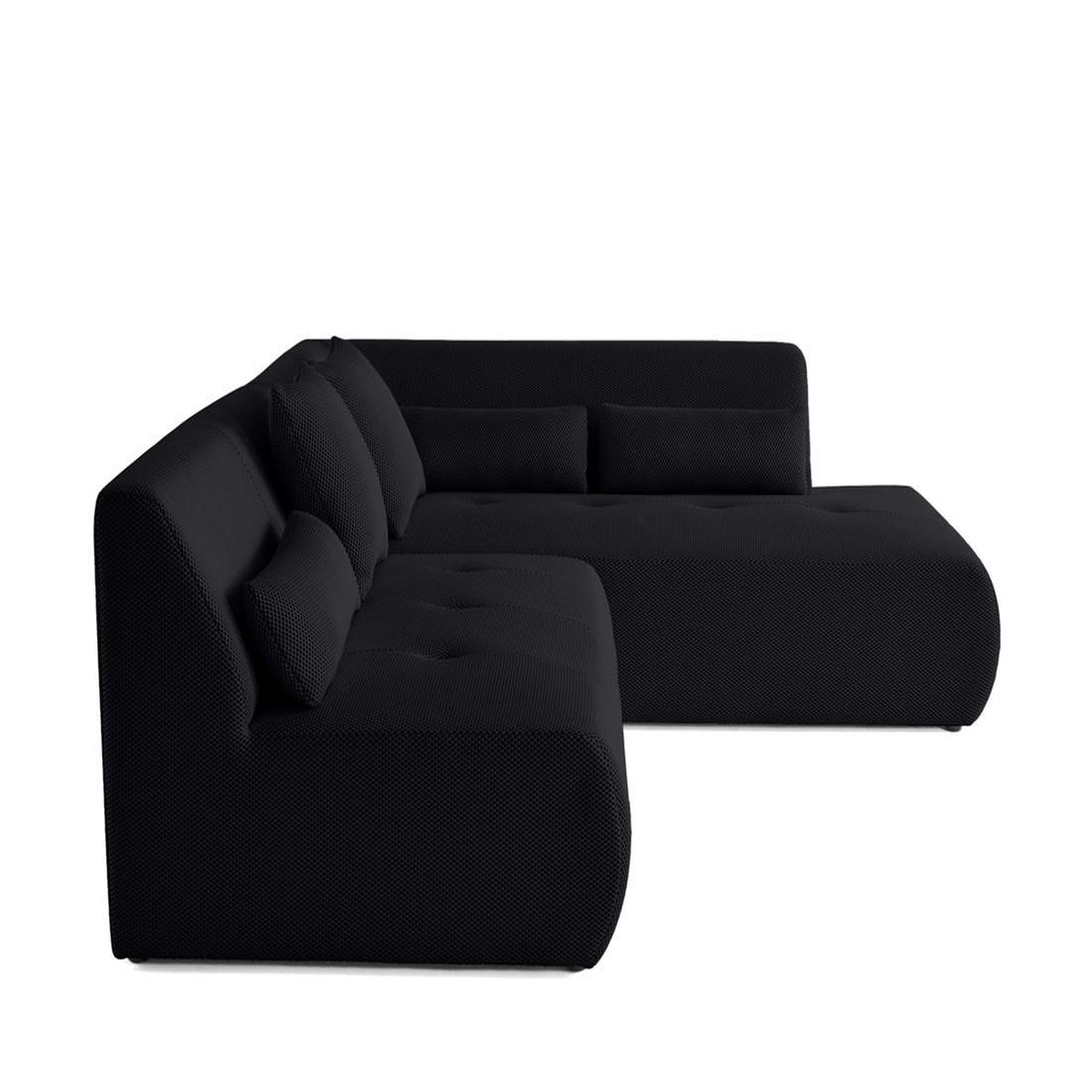 Voir la diapositive 3 : LISA DESIGN Onyx - canapé modulable d'angle droit 5 places - en tissu mailles 3d