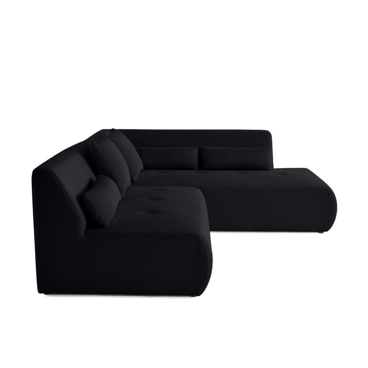 LISA DESIGN Onyx - canapé modulable d'angle droit 5 places - en tissu mailles 3d