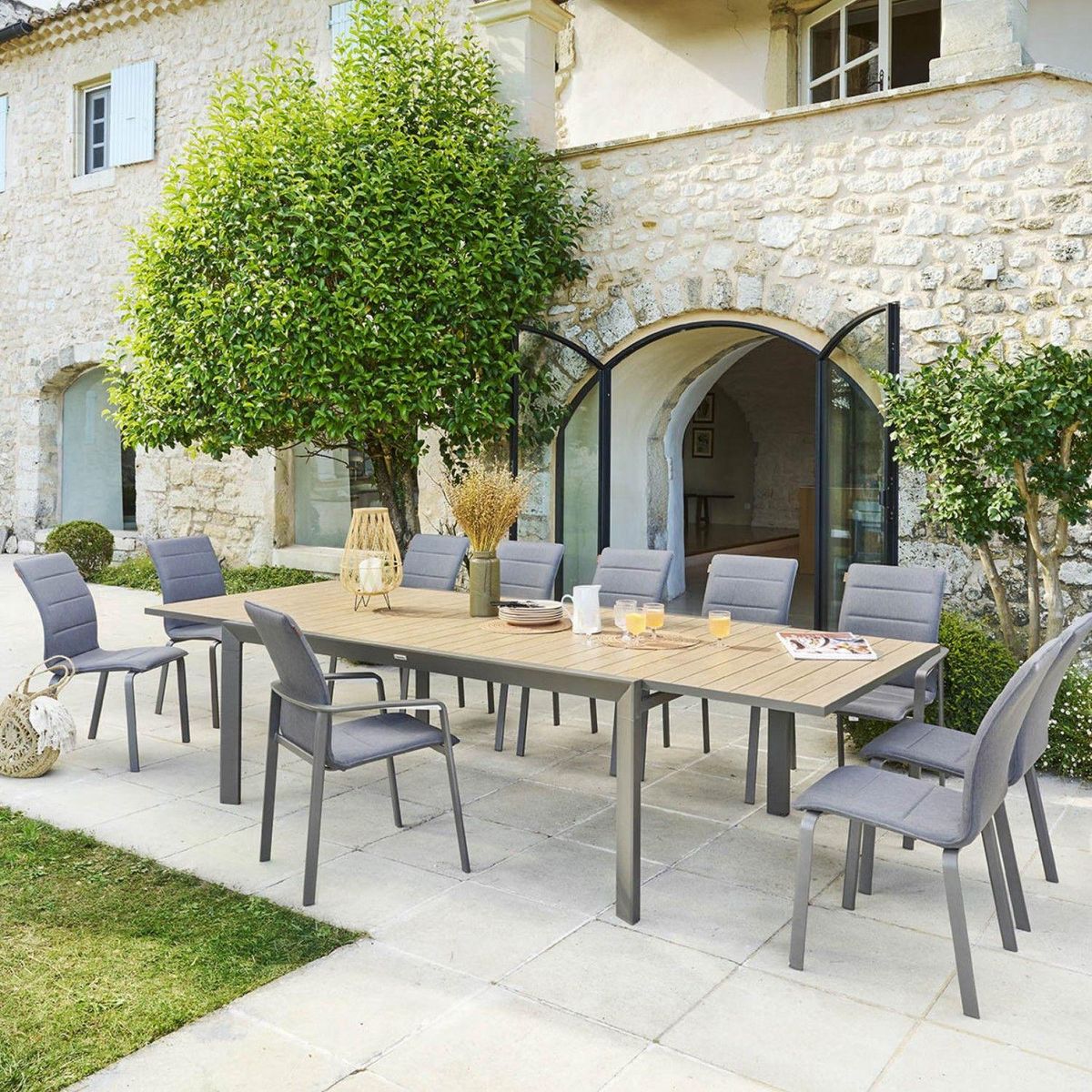 HESPERIDE Table de jardin extensible Evasion en aluminium
