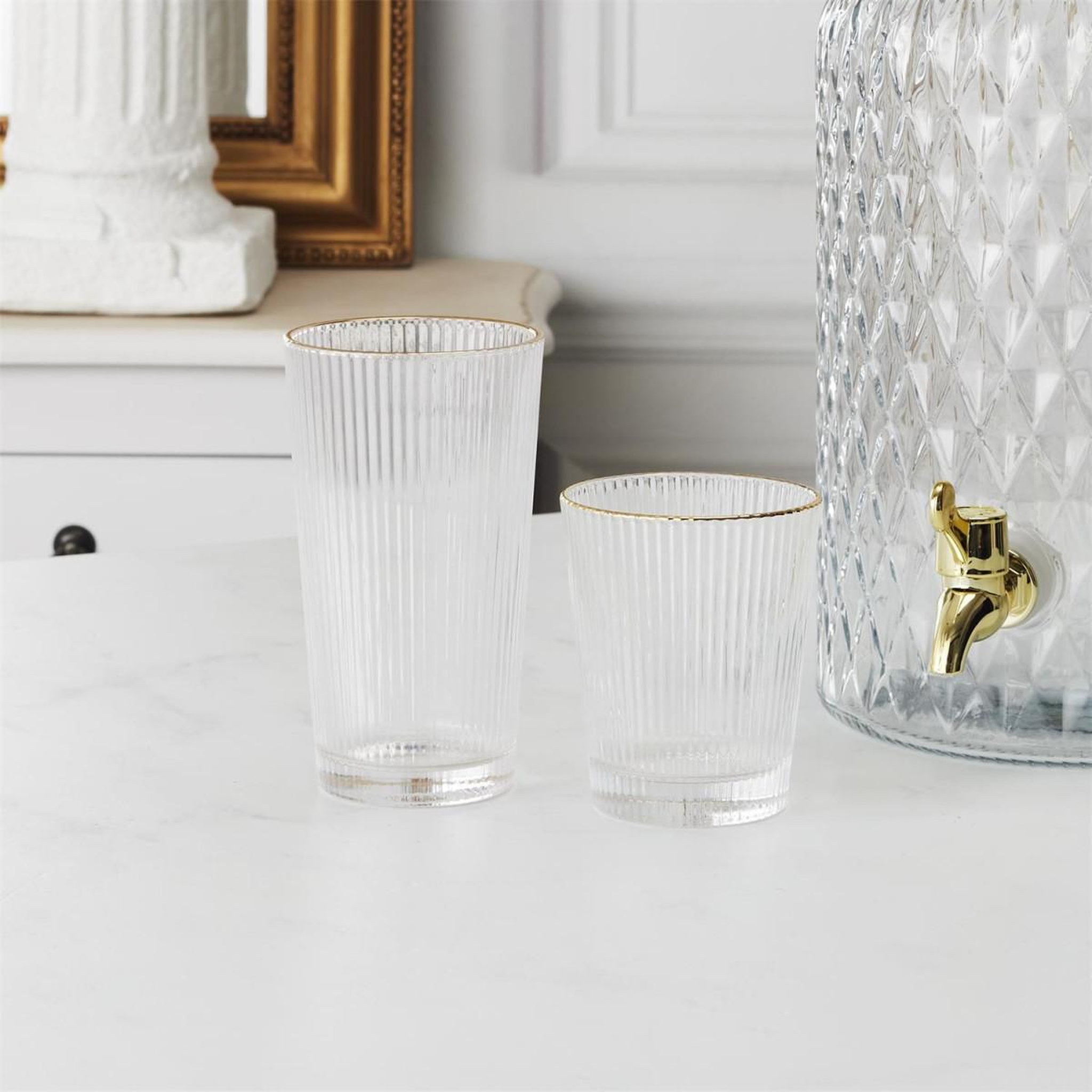 Voir la diapositive 3 : The Home Deco Factory Lot de 6 verres design  liseré  35cl transparent