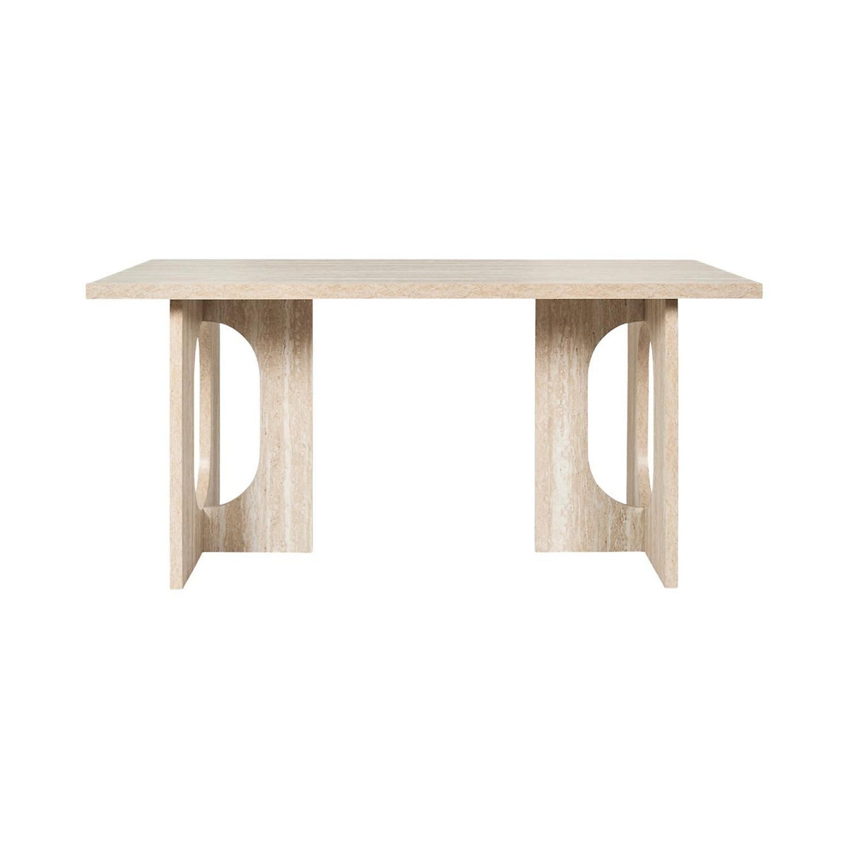 The Home Deco Factory Table à manger effet travertin pour 4 personnes PIETRA - Beige
