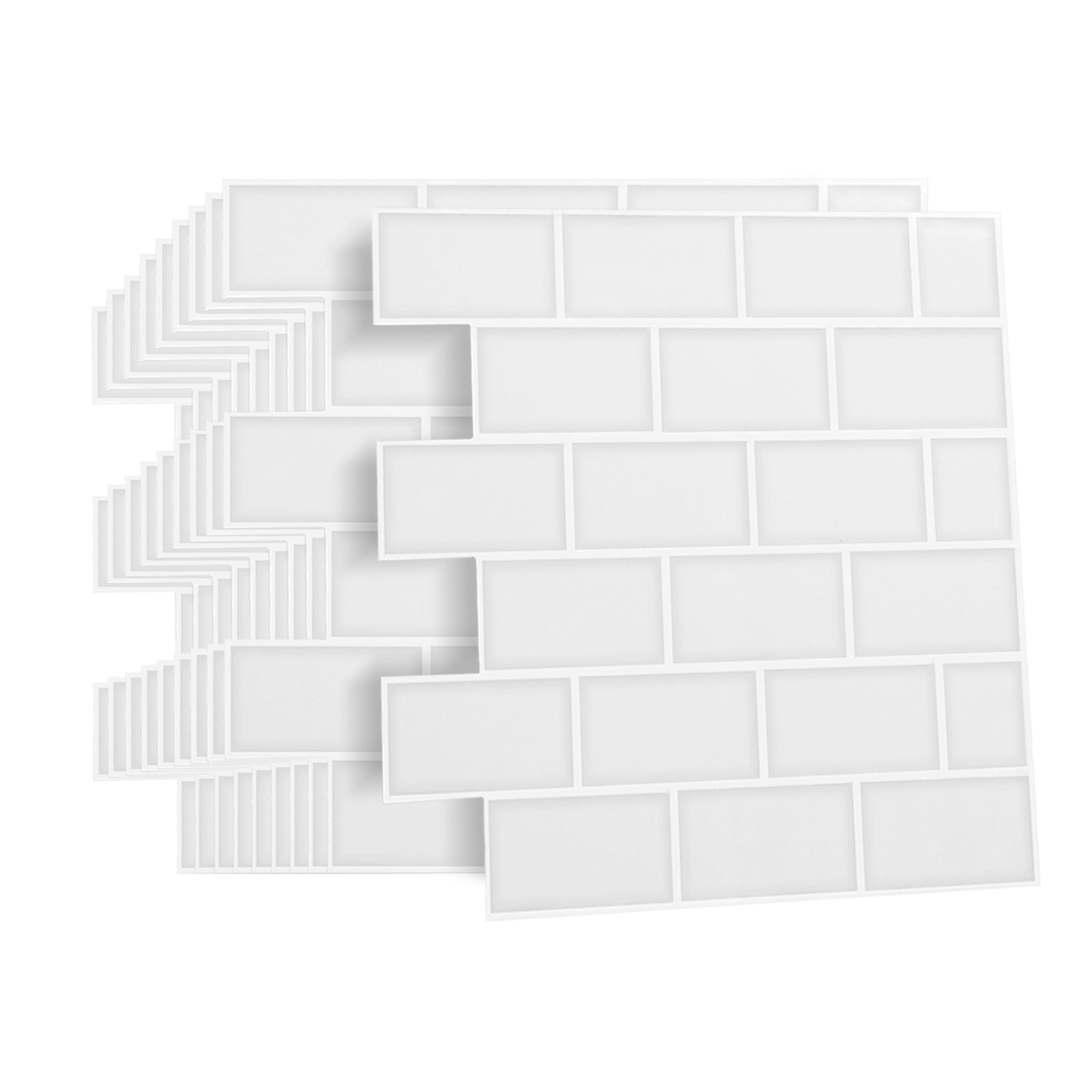 ID MARKET Crédence adhésive murale effet carrelage métro blanc 10 pcs 30x30 cm