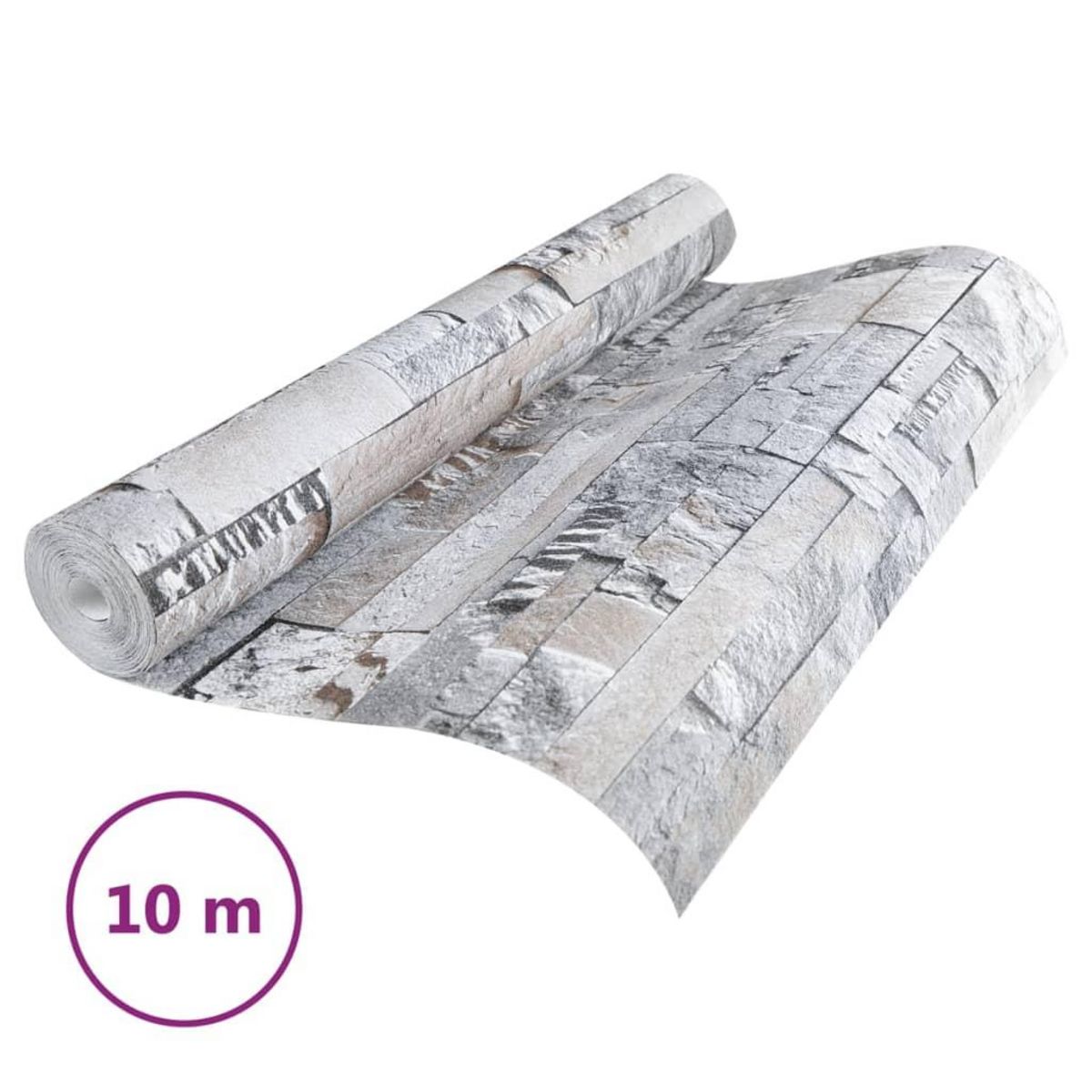 VIDAXL Papier peint 3D aspect de pierre gris marron 10x0,53m non tisse
