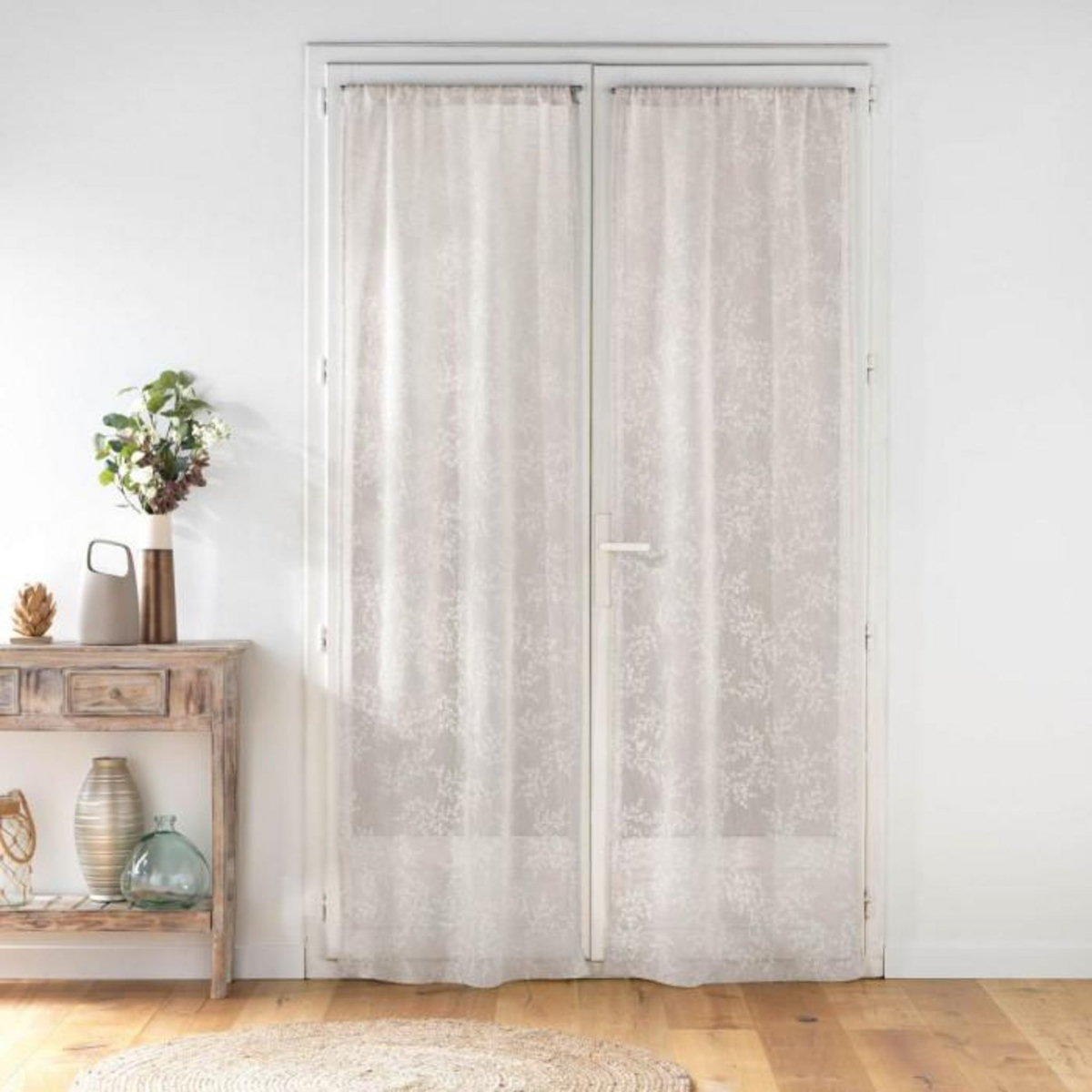 Paris Prix Paire de Voilages Passe-Tringle  Karla  70x240cm Taupe