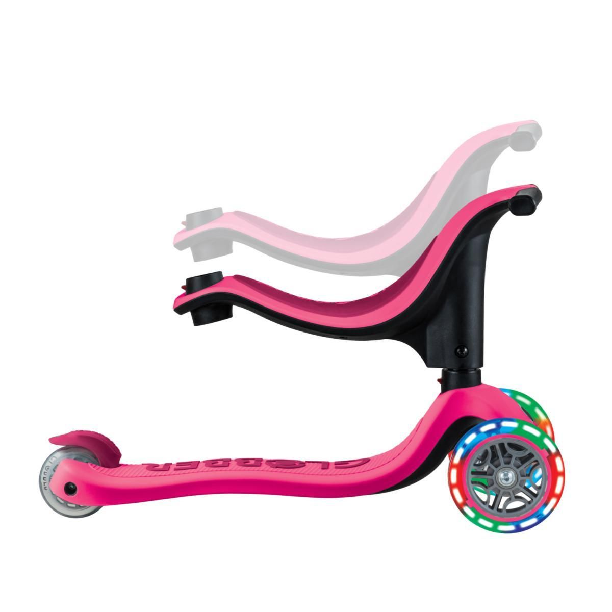Globber Go-Up Sporty Lights V2 Rose Fushia