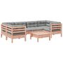 Voir la diapositive 2 : VIDAXL Salon de jardin 7 pcs et coussins bois massif sapin de douglas