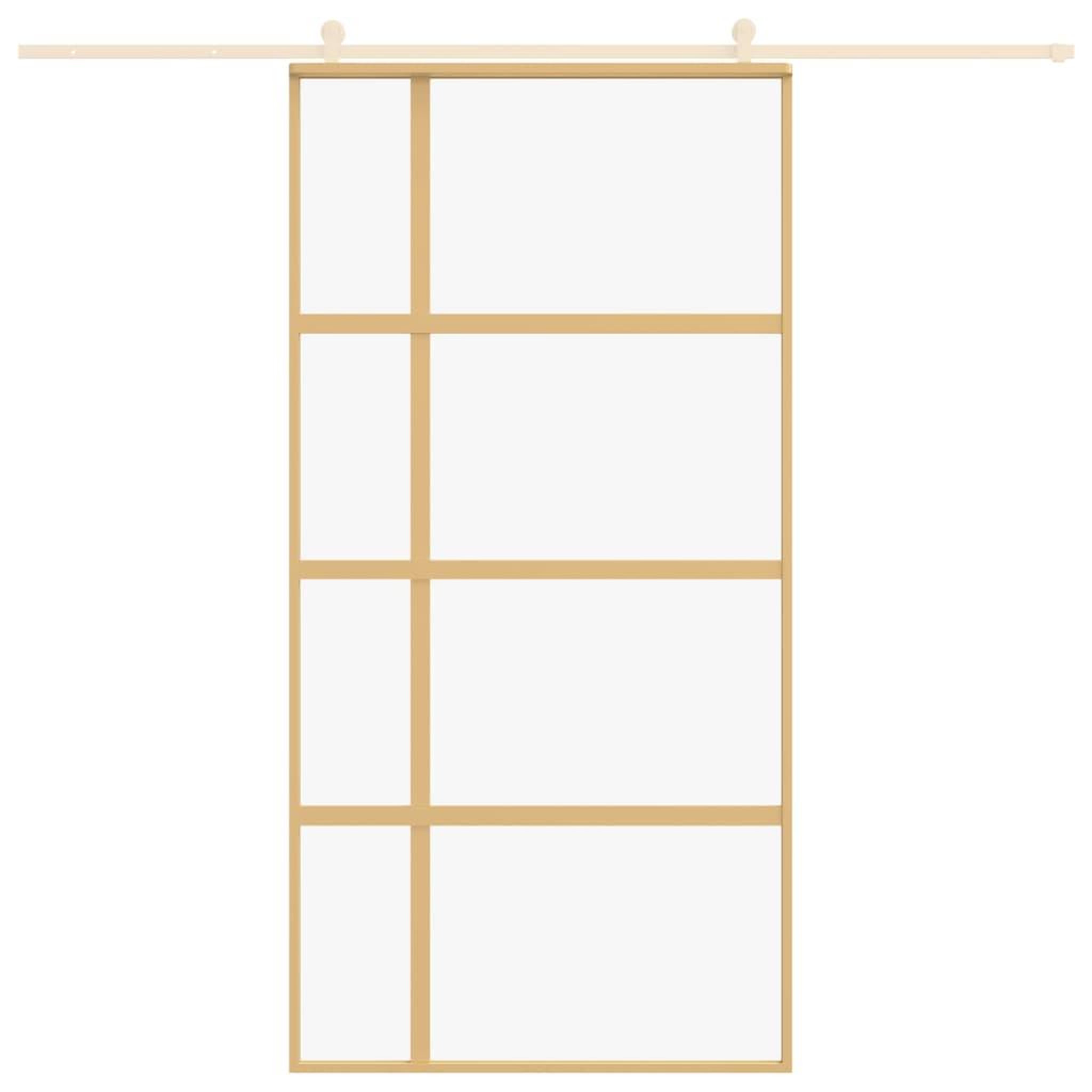 Voir la diapositive 3 : VIDAXL Porte coulissante dore 102,5x205cm verre ESG clair et aluminium