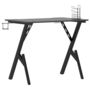 Voir la diapositive 5 : VIDAXL Bureau de jeu avec pieds en forme de Y Noir 90x60x75 cm