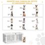 Voir la diapositive 6 : PAWHUT Barrière de sécurité parc enclos chien modulable pliable porte verrouillable intégrée 5 panneaux grillage acier noir bois de pin blanc