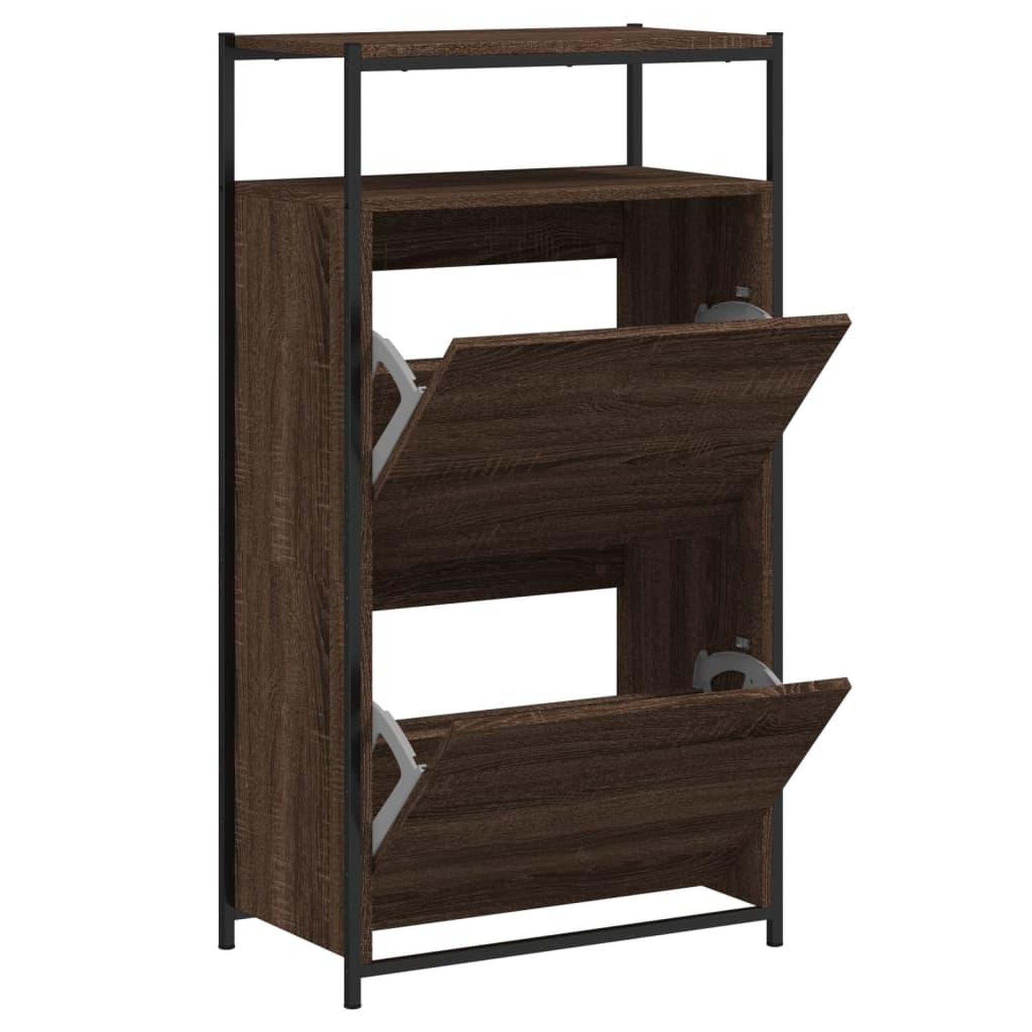 Voir la diapositive 2 : VIDAXL Armoire a chaussures chene marron 60x34x112cm bois d'ingenierie