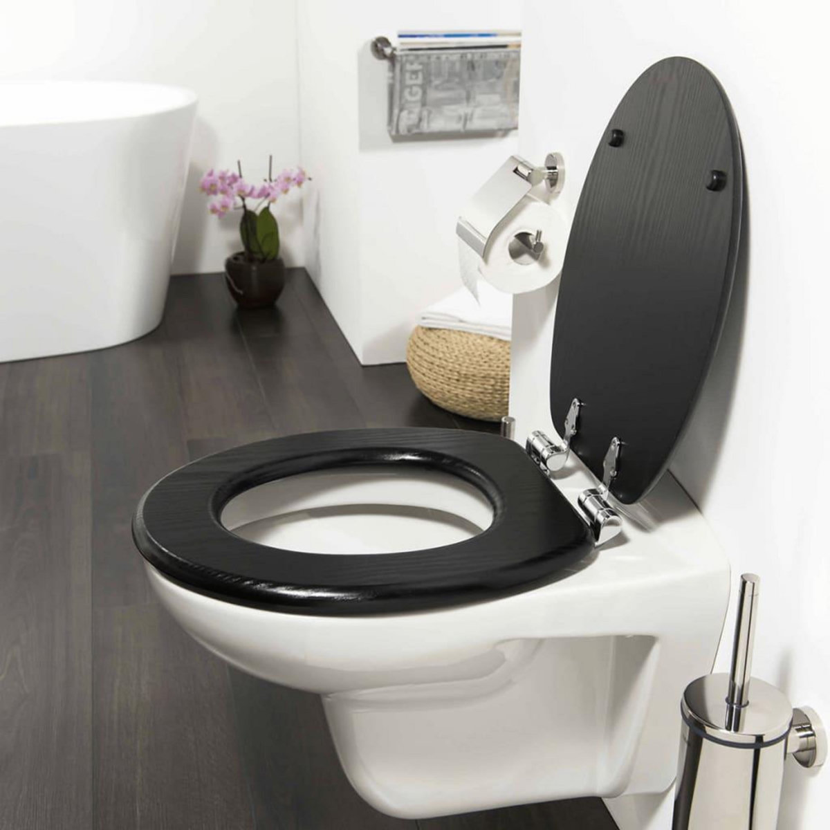 TIGER Tiger Abattant WC a fermeture en douceur Blackwash MDF Noir 252030746