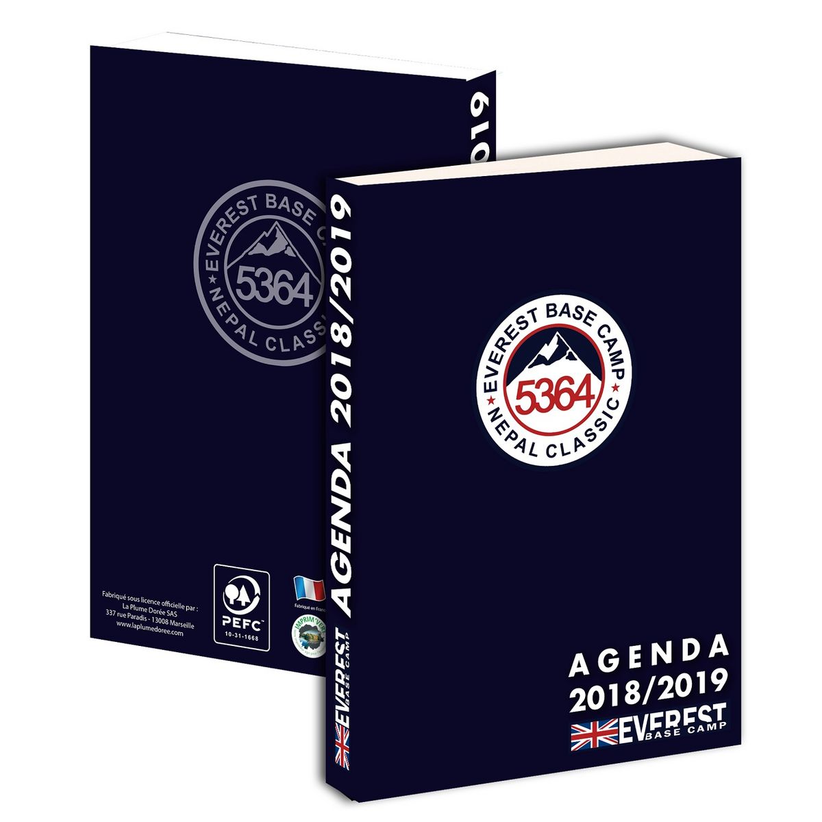 Agenda scolaire journalier 12x17 cm Everest Base Camp - Marine 2018-2019