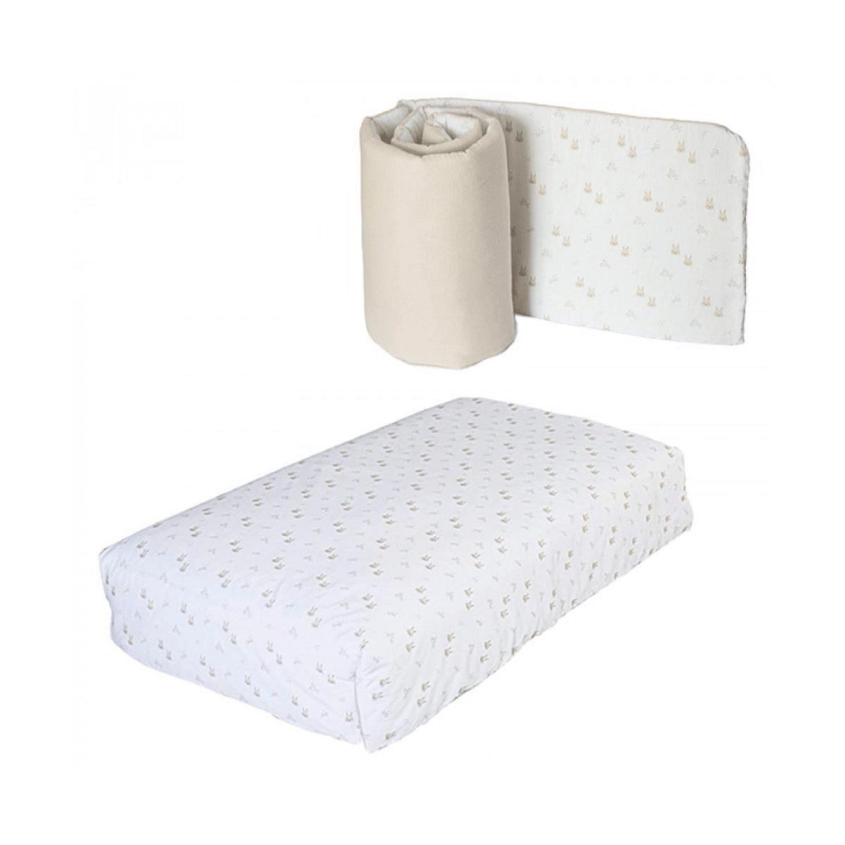 MICUNA Ensemble linge Nordique + tour de lit 120x60 Rabbits