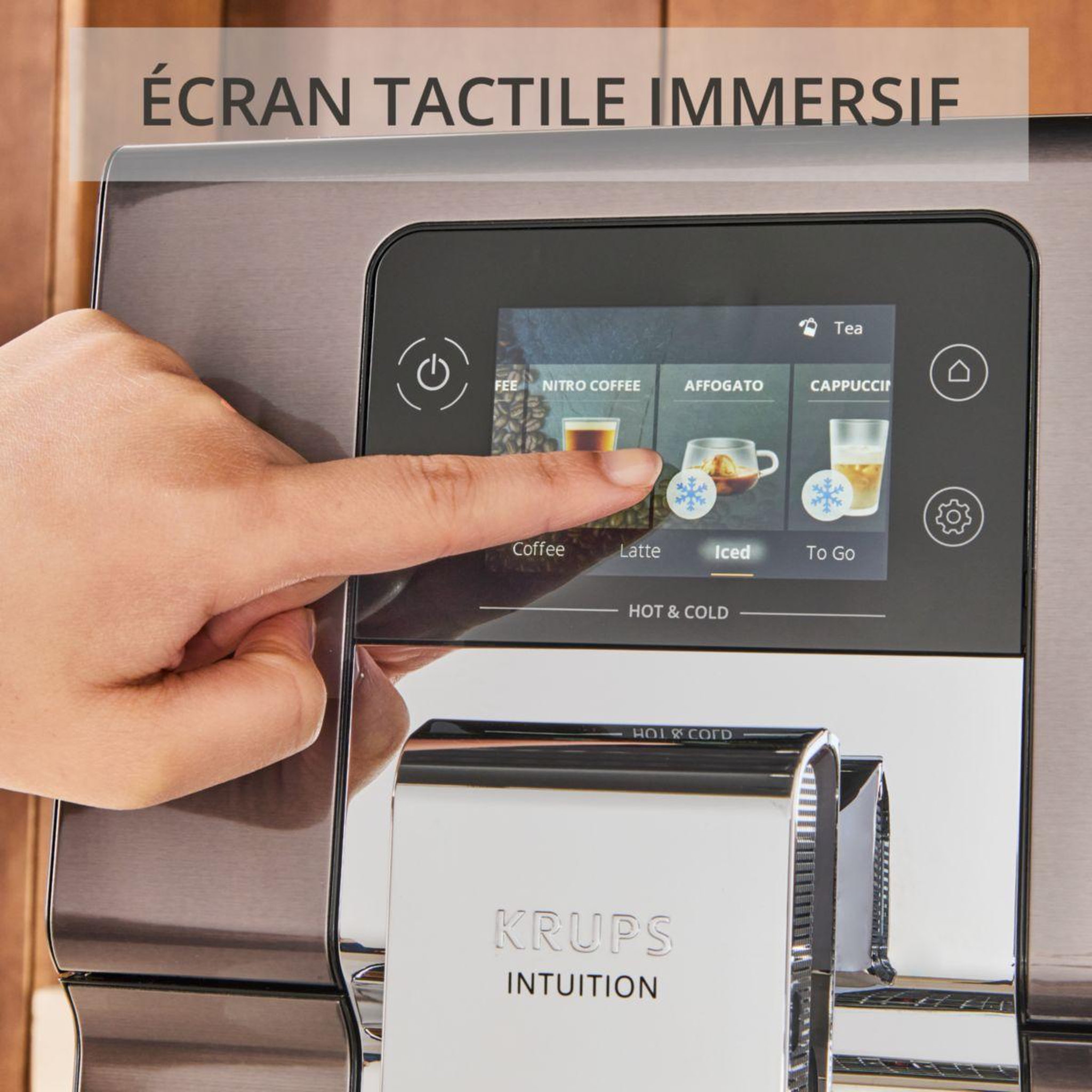 Voir la diapositive 5 : KRUPS Expresso Broyeur EA879NE0 Intuition Experience, Hot&Cold, 36 recettes