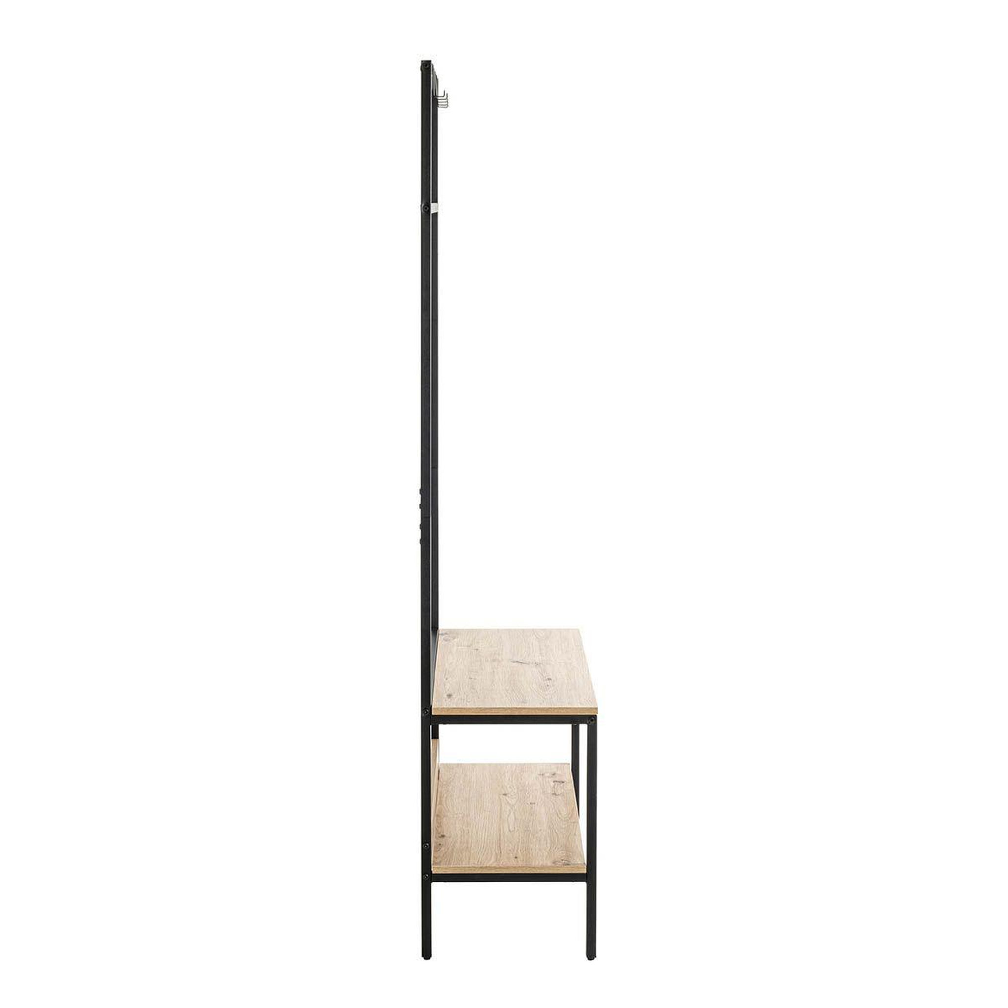 Voir la diapositive 4 : Paris Prix Meuble d'entrée vestiaire  miranda  180cm chêne & noir