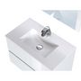 Voir la diapositive 5 : Meuble de salle de bain 1 vasque 2 tiroirs et miroir LED L80cm MILA