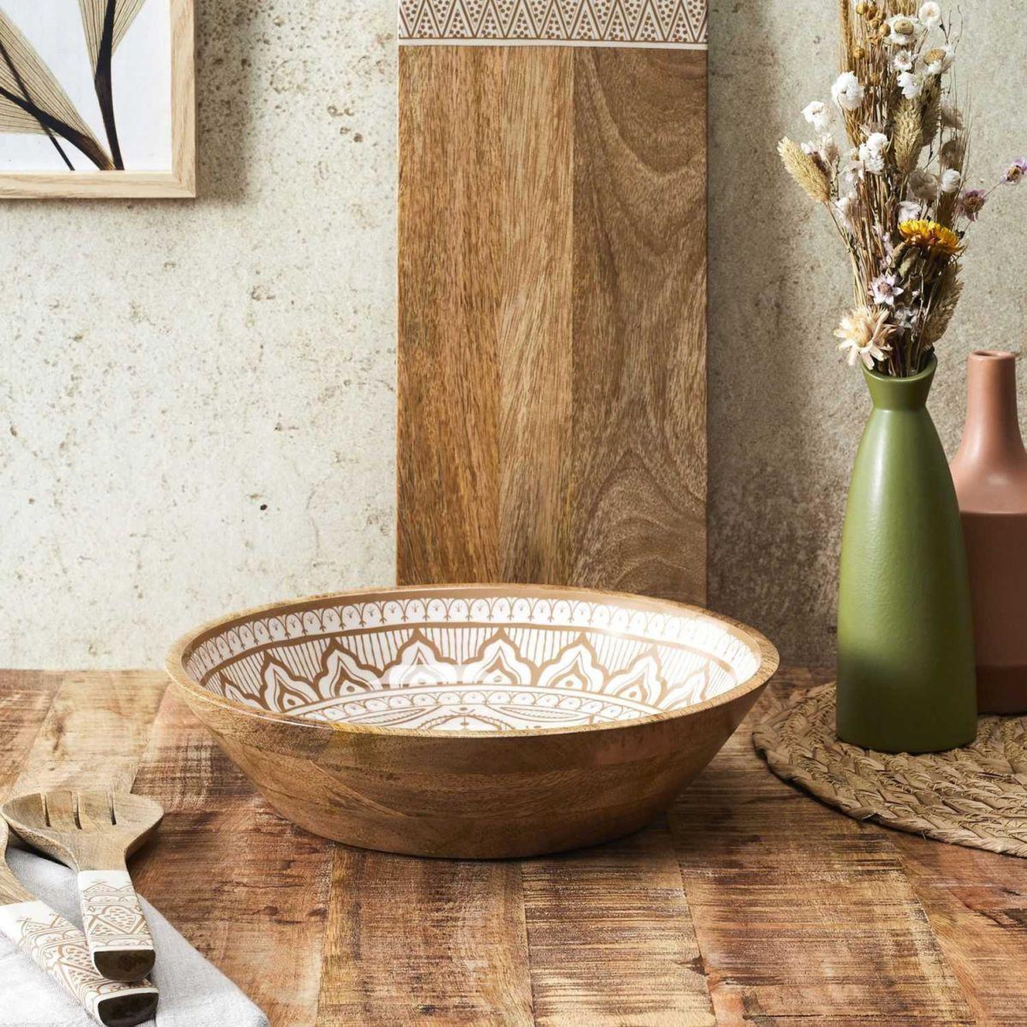 Voir la diapositive 3 : The Home Deco Factory Saladier en Bois  Dune  33cm Terracotta