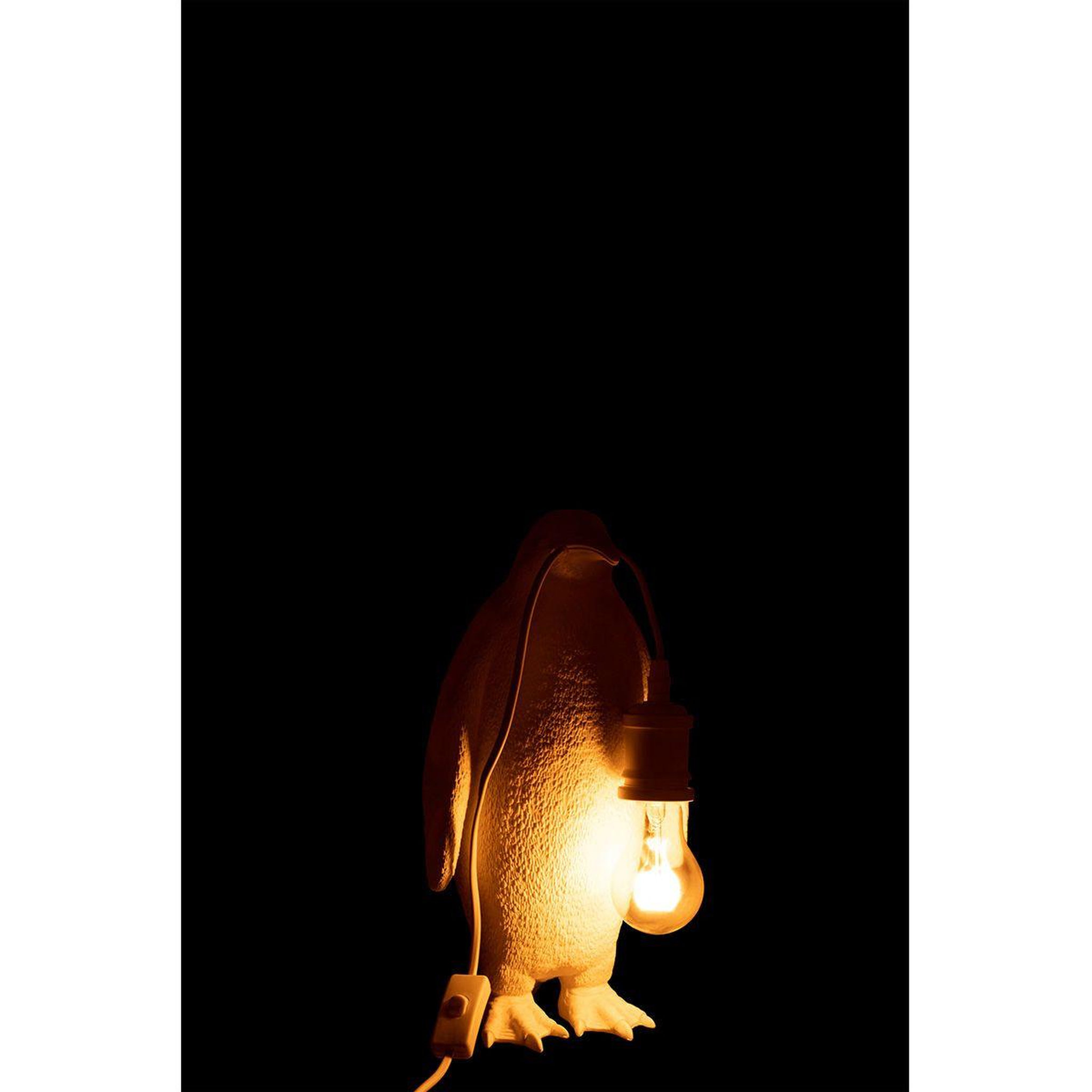 Voir la diapositive 4 : J-LINE Lampe à Poser en Résine  Pingouin  35cm Blanc