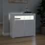 Voir la diapositive 5 : VIDAXL Buffet avec lumieres LED blanc brillant 80x35x75 cm