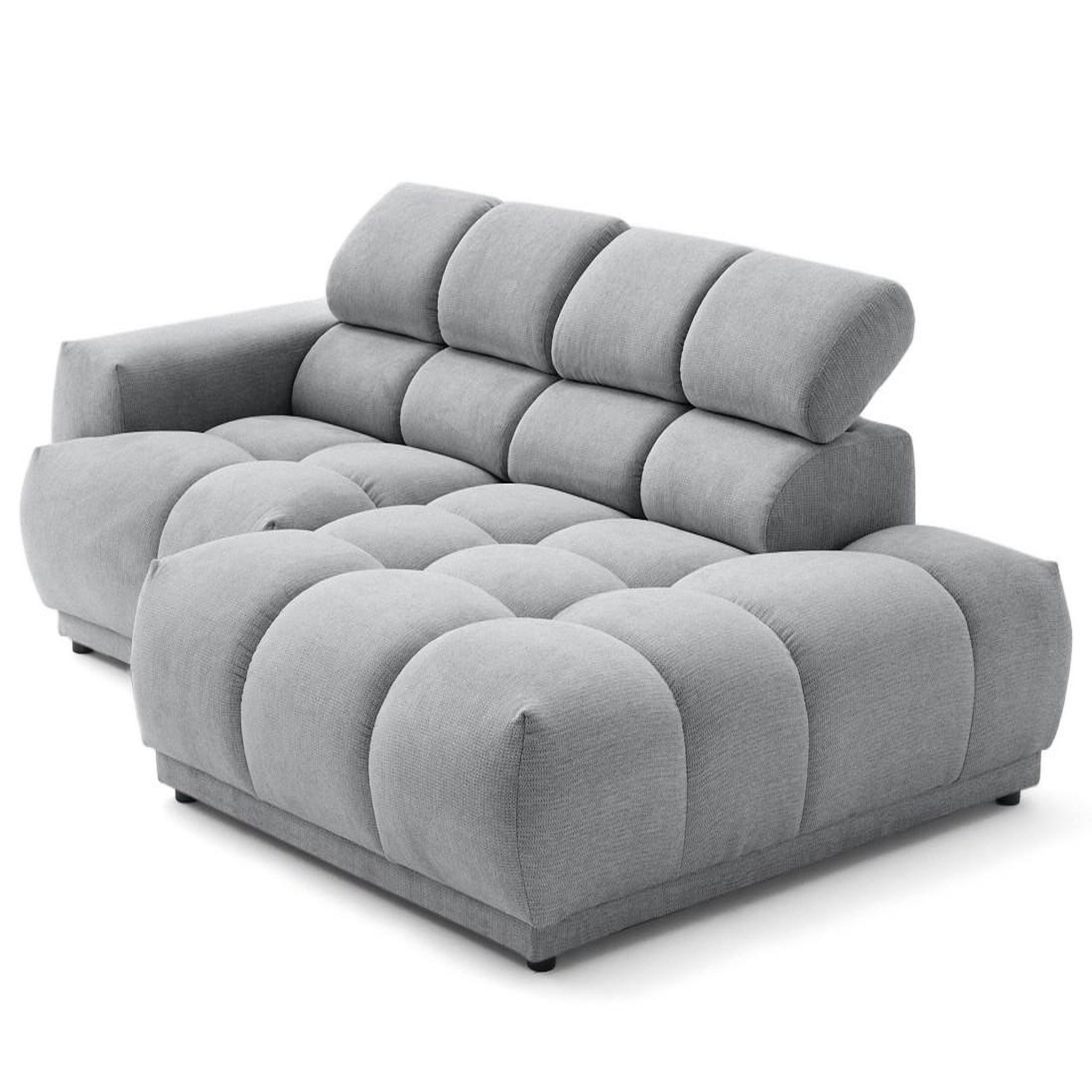 Voir la diapositive 6 : LISA DESIGN Matera - canapé d'angle droit 4 places avec têtières réglables en tissu texturé