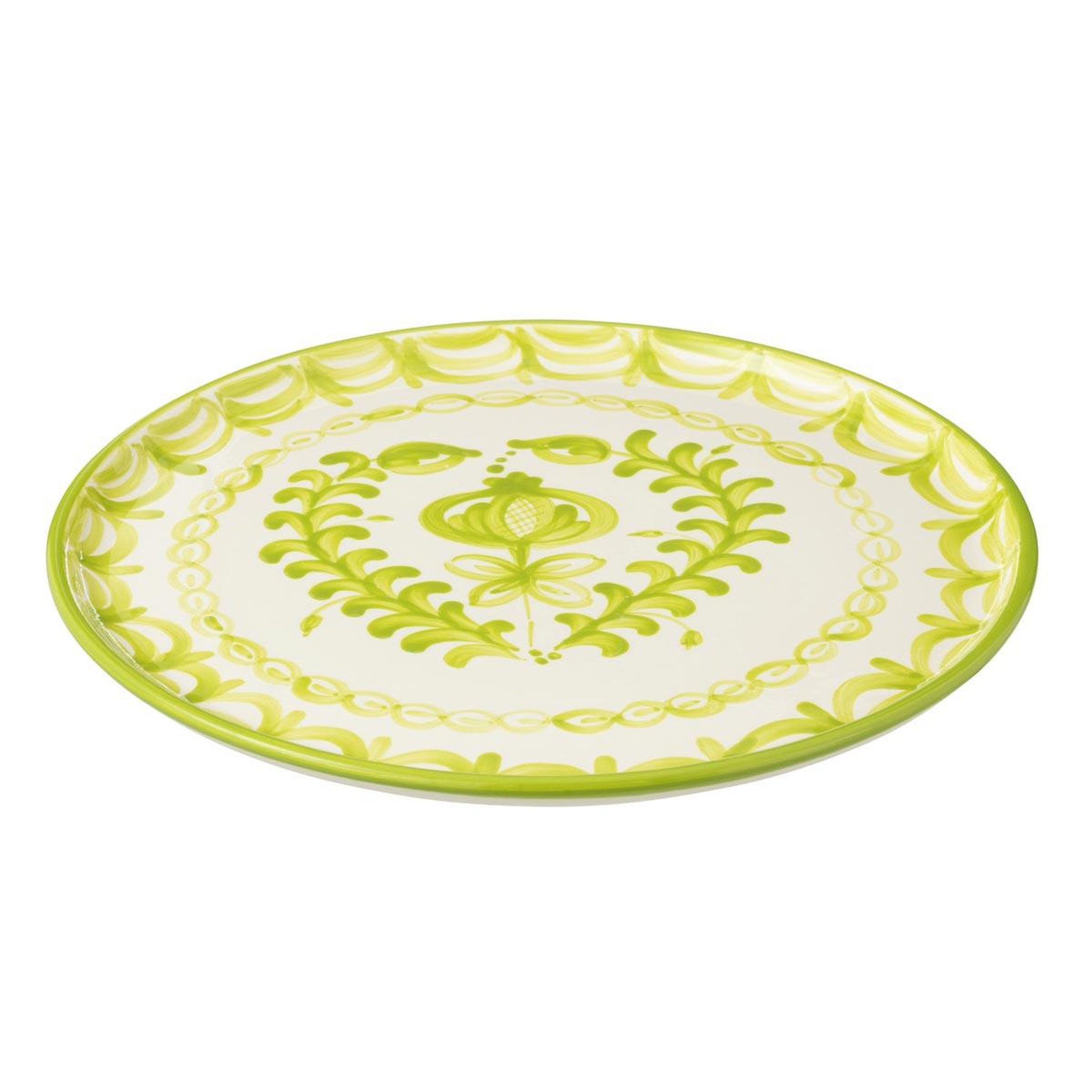 Voir la diapositive 2 : J-LINE Assiette de présentation en céramique  granada  34cm vert
