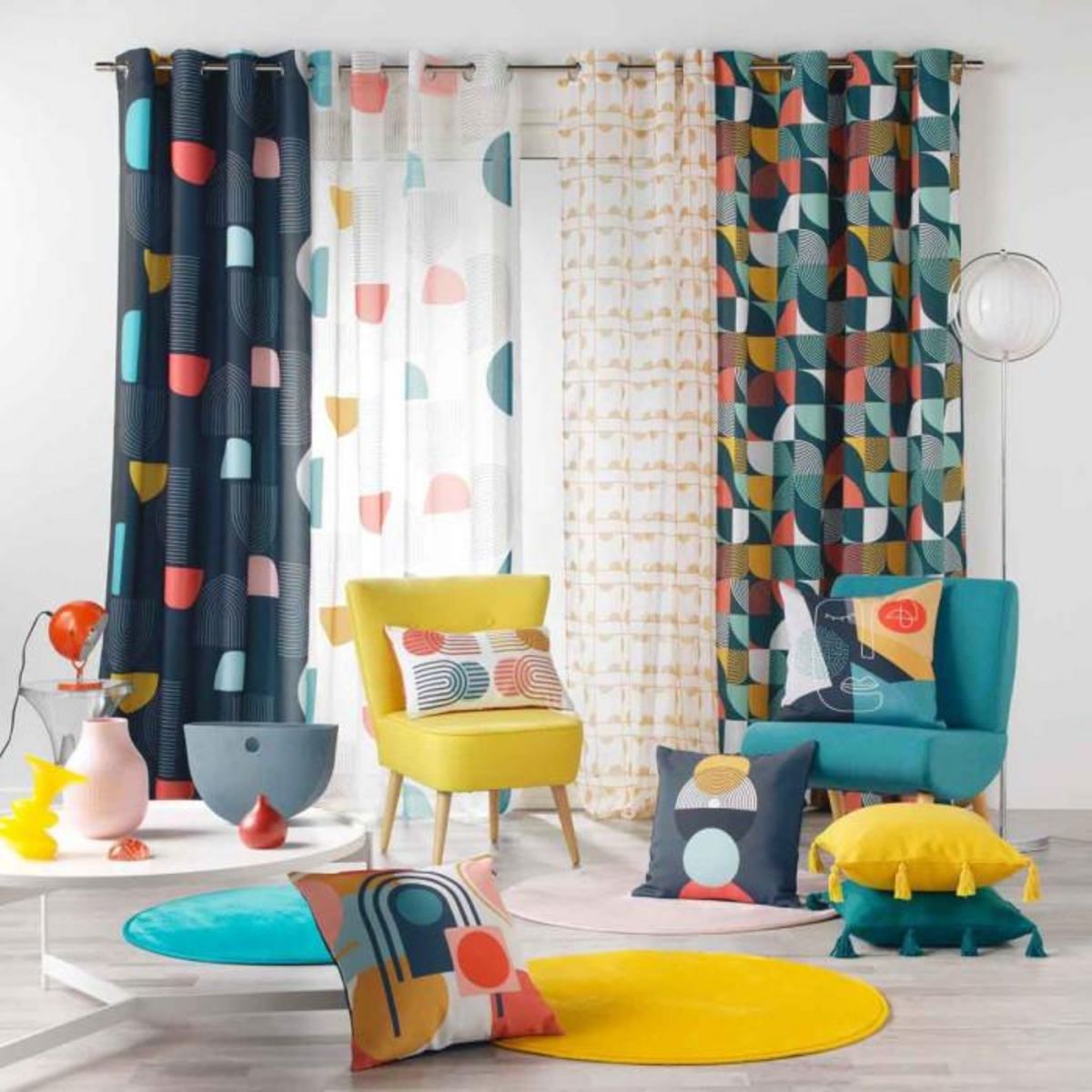 Paris Prix Coussin Déco Imprimé  Iggy  45x45cm Bleu