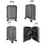 Voir la diapositive 4 : David Jones Lot 3 valises rigides dont 1 cabine porte-ordinateur 17  TSA