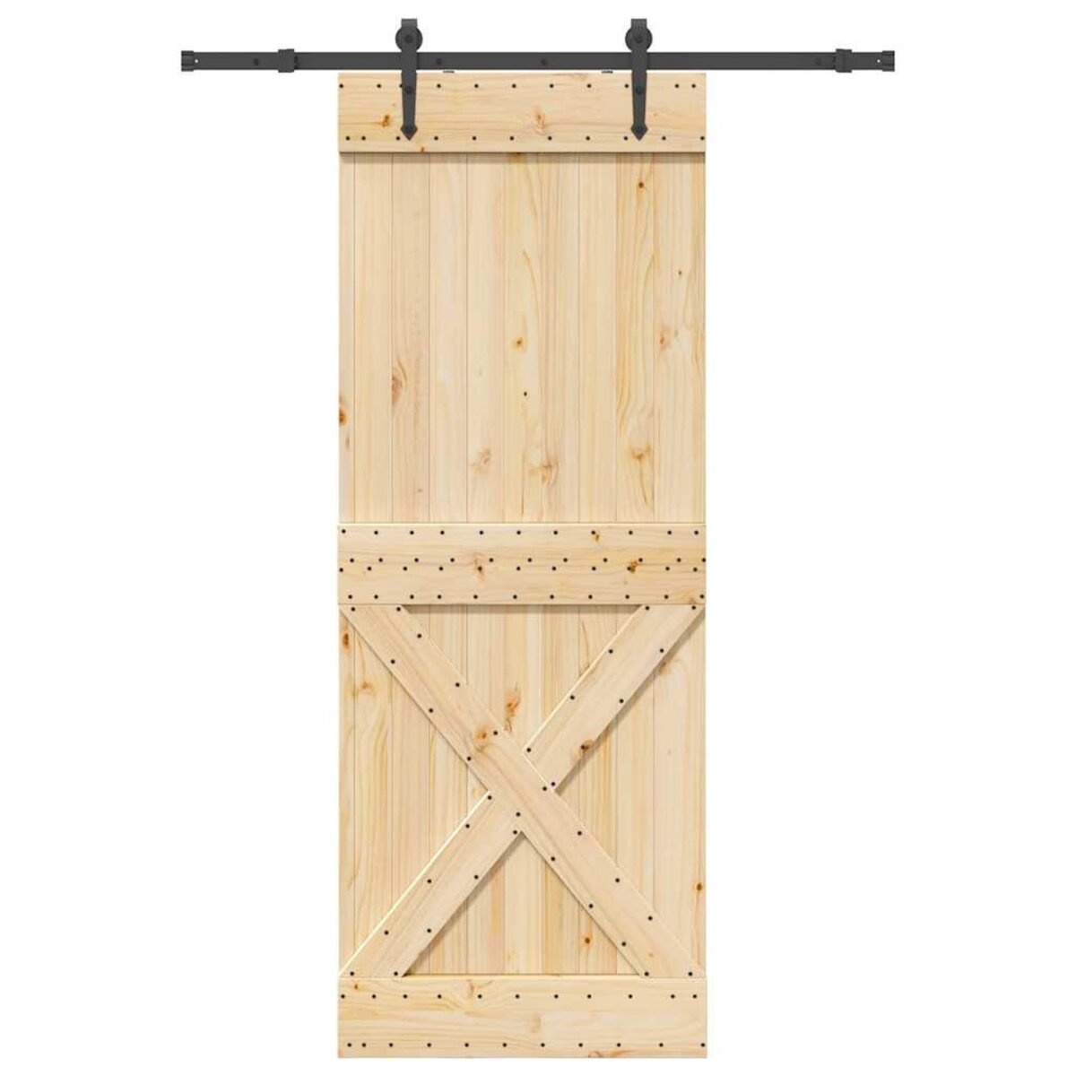 VIDAXL Porte coulissante et kit de quincaillerie 85x210 cm pin massif