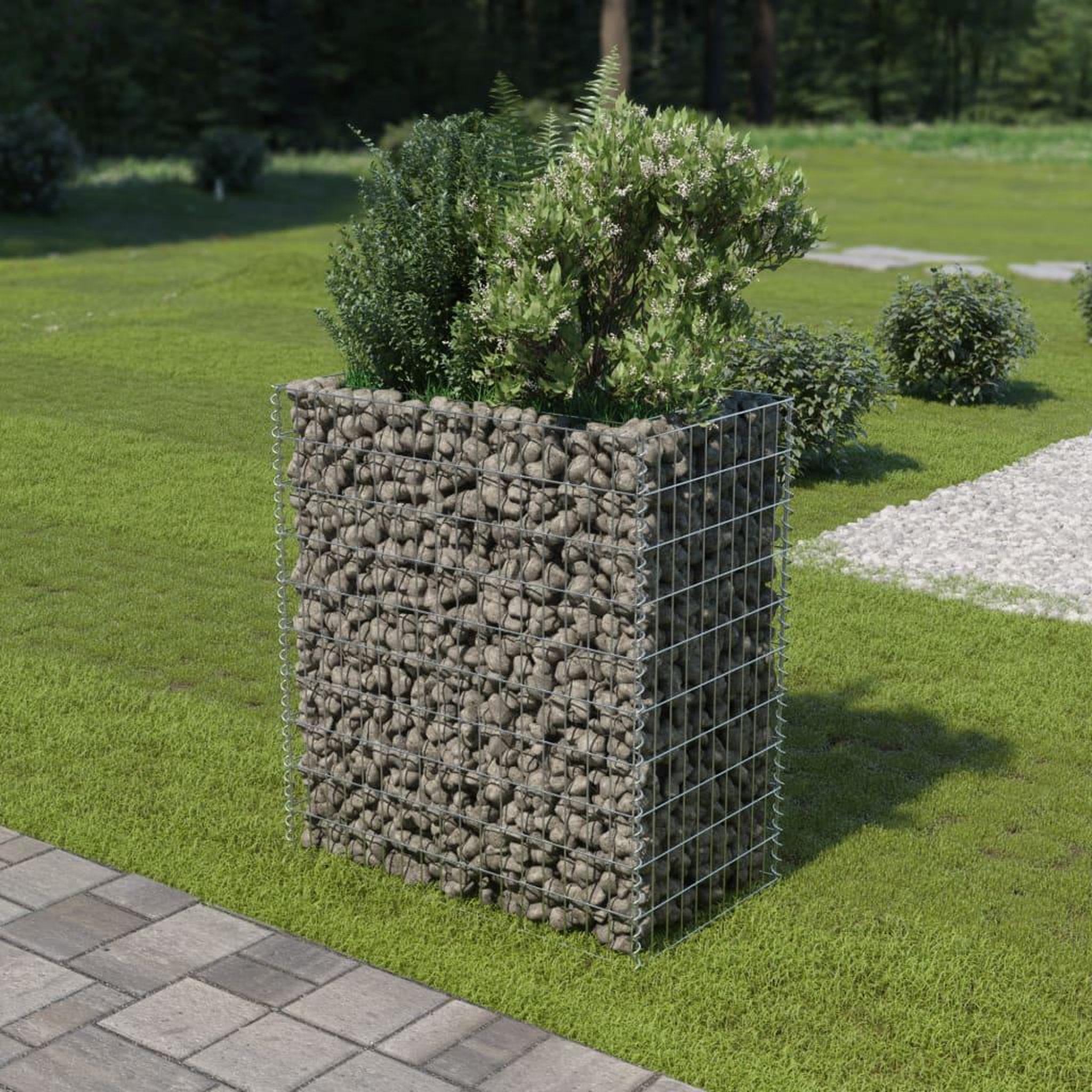 Voir la diapositive 1 : VIDAXL Lit sureleve a gabion Acier galvanise 90x50x100 cm