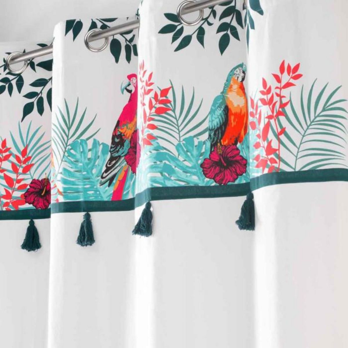 Paris Prix Rideau à Œillets Imprimé  Caracas  140x240cm Blanc