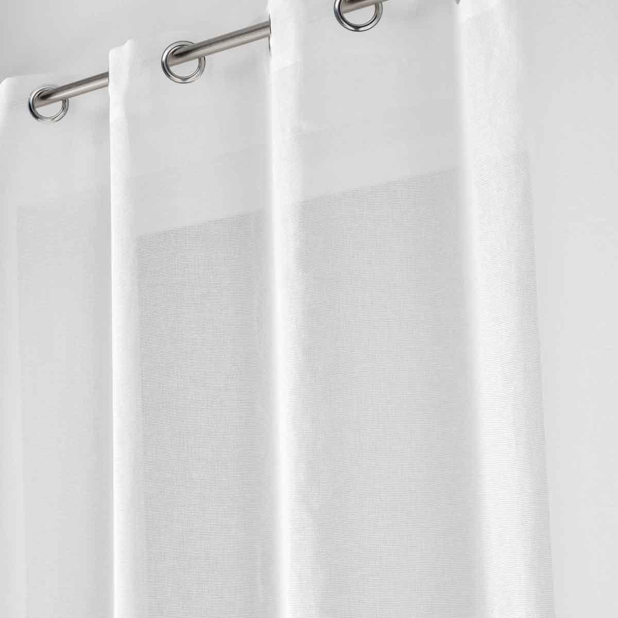 Voir la diapositive 2 : Douceur d'Intérieur Rideau Voilage à Œillets  Malina  140x240cm Blanc