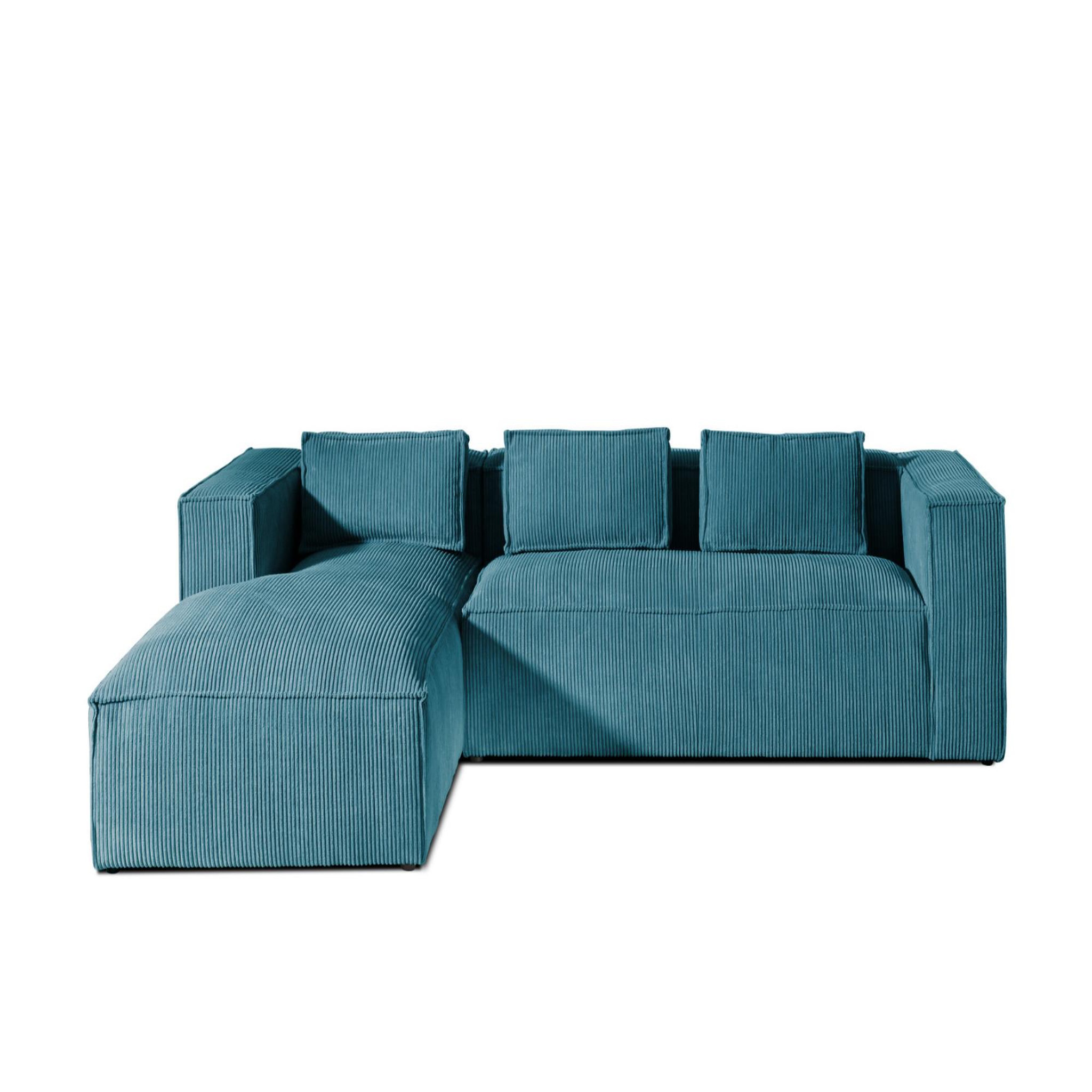 Voir la diapositive 6 : LISA DESIGN Stella - canapé d'angle - en velours côtelé - 4 places -style contemporain - gauche