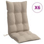 Voir la diapositive 2 : VIDAXL Coussins de chaise a dossier haut lot de 6 taupe tissu oxford