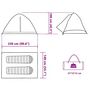 Voir la diapositive 6 : VIDAXL Tente de camping a dome 2 personnes gris et orange impermeable