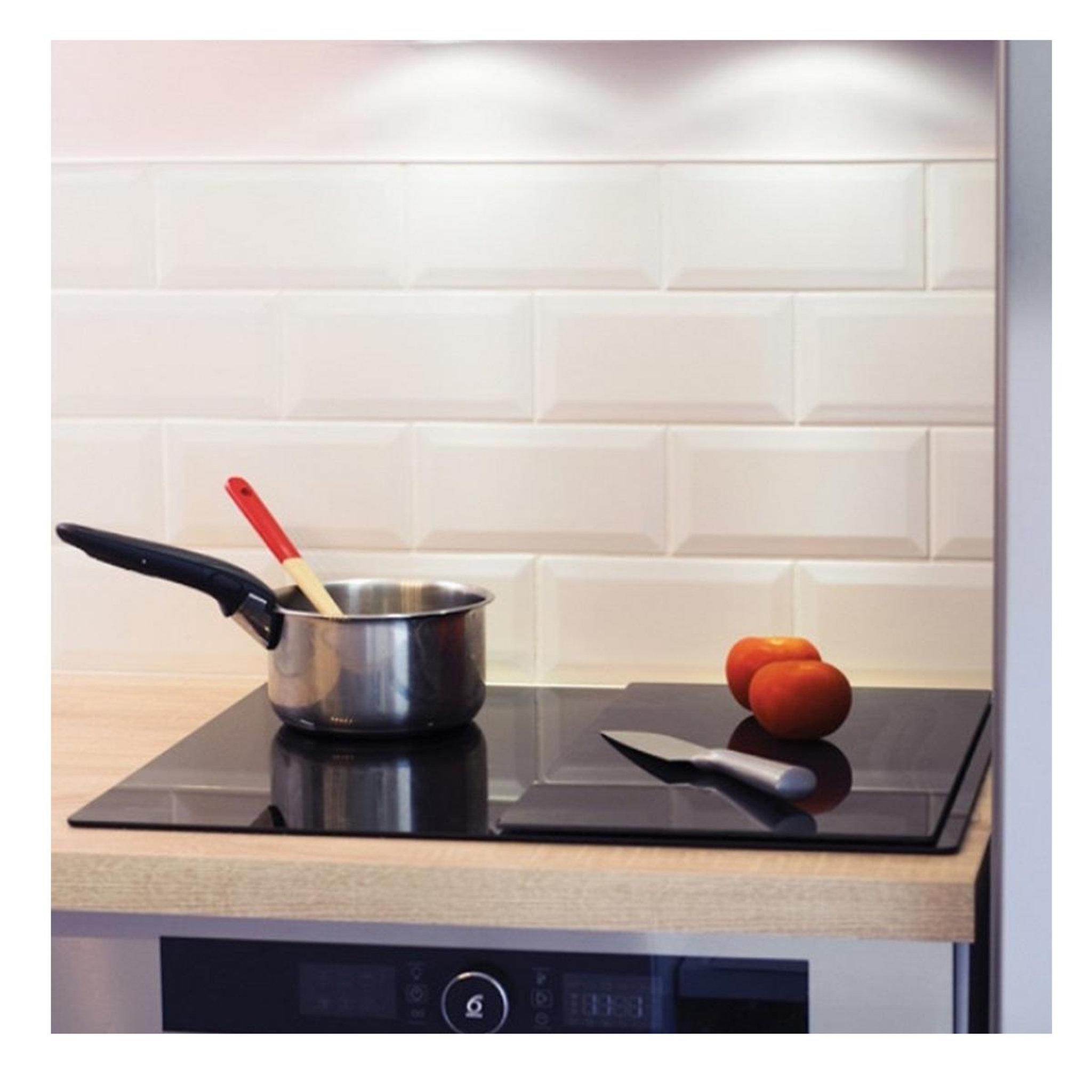 Voir la diapositive 4 : PEBBLY Planche de protection cuisson pour plaque 57x50cm, noire