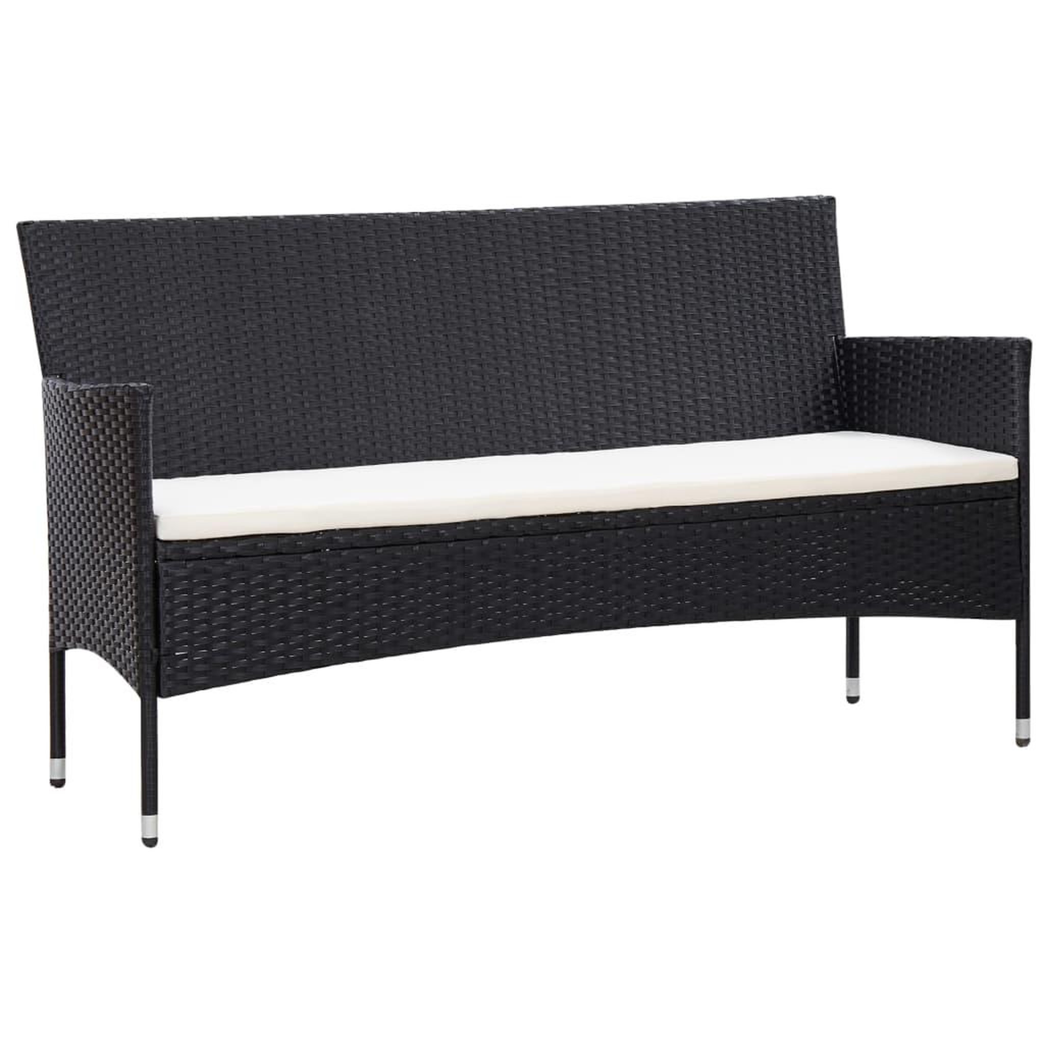 Voir la diapositive 3 : VIDAXL Salon de jardin 5 pcs avec coussins resine tressee noir