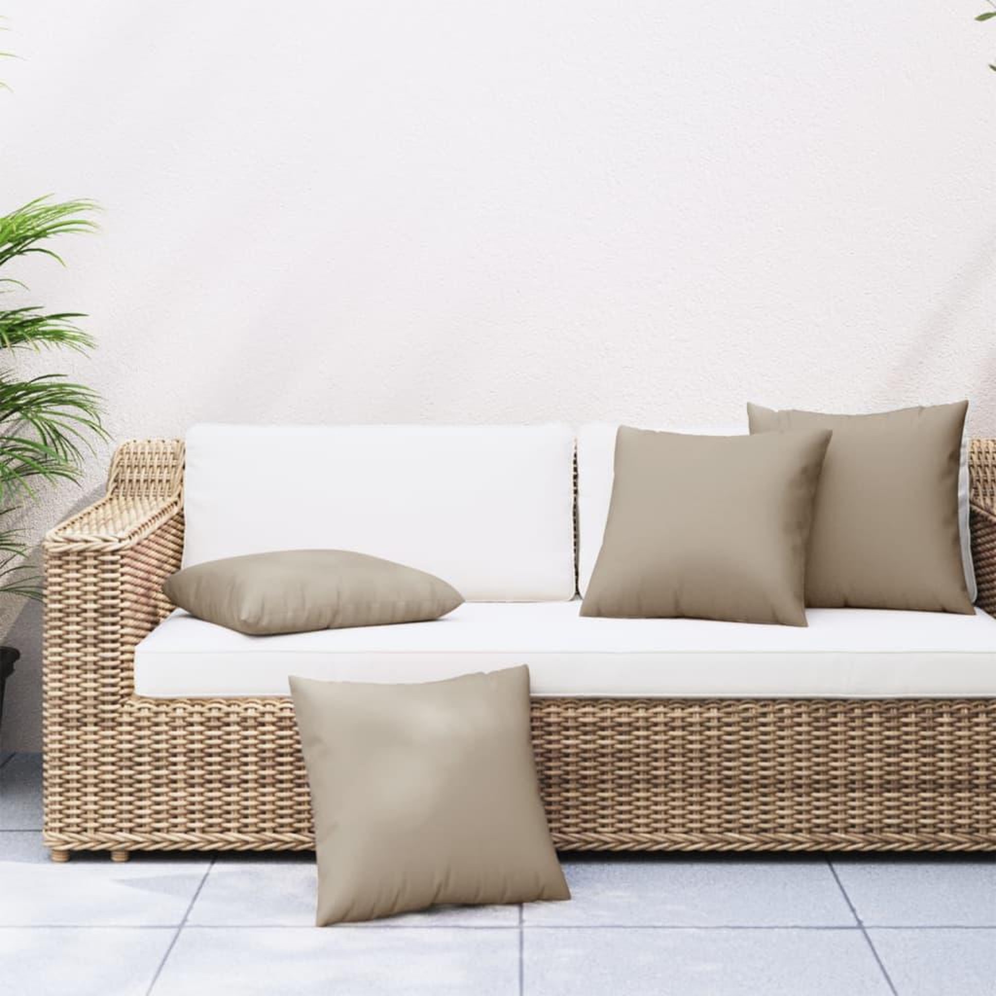 VIDAXL Coussins de canape lot de 4 taupe 50x50 cm tissu