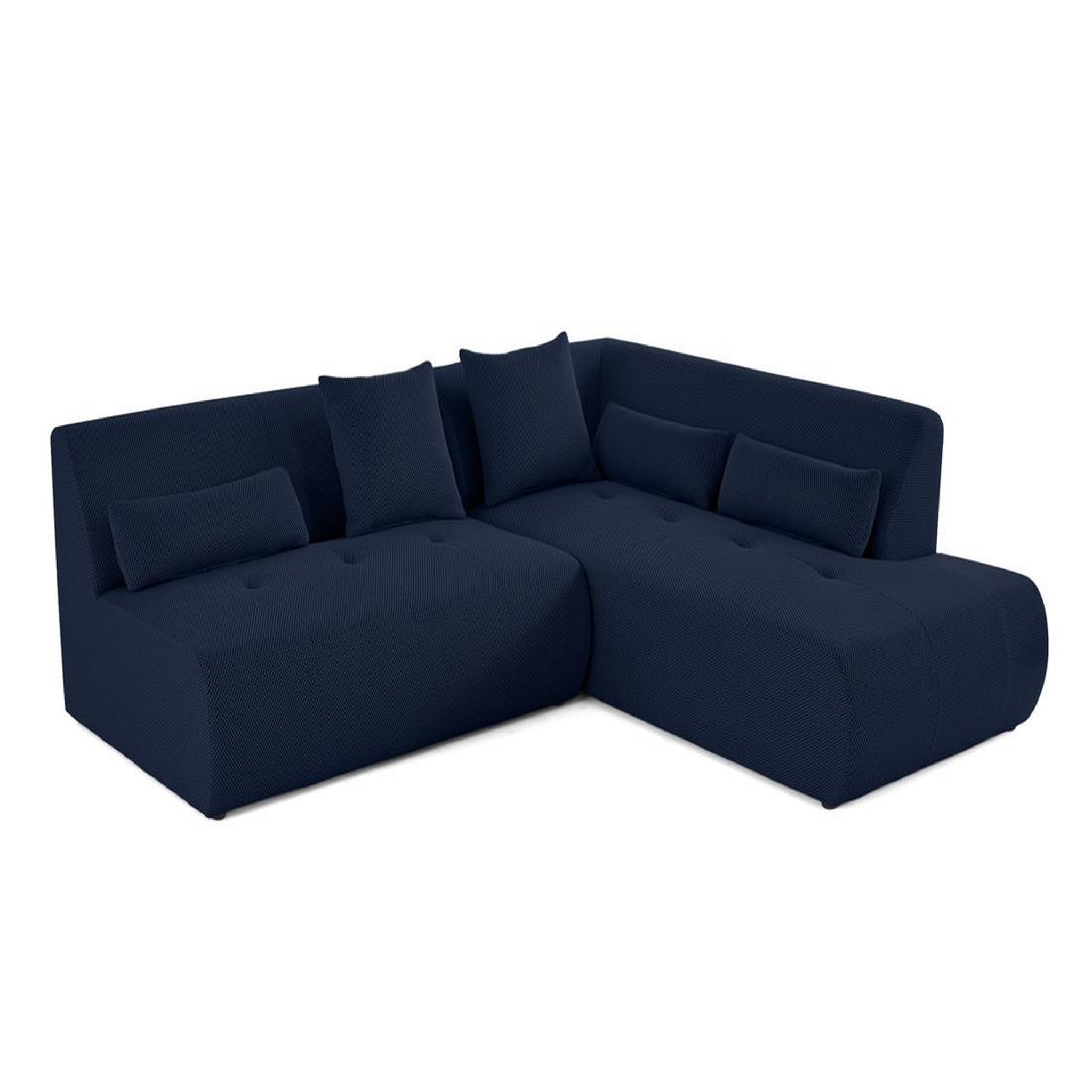 Voir la diapositive 2 : LISA DESIGN Onyx - canapé modulable d'angle droit 5 places - en tissu mailles 3d