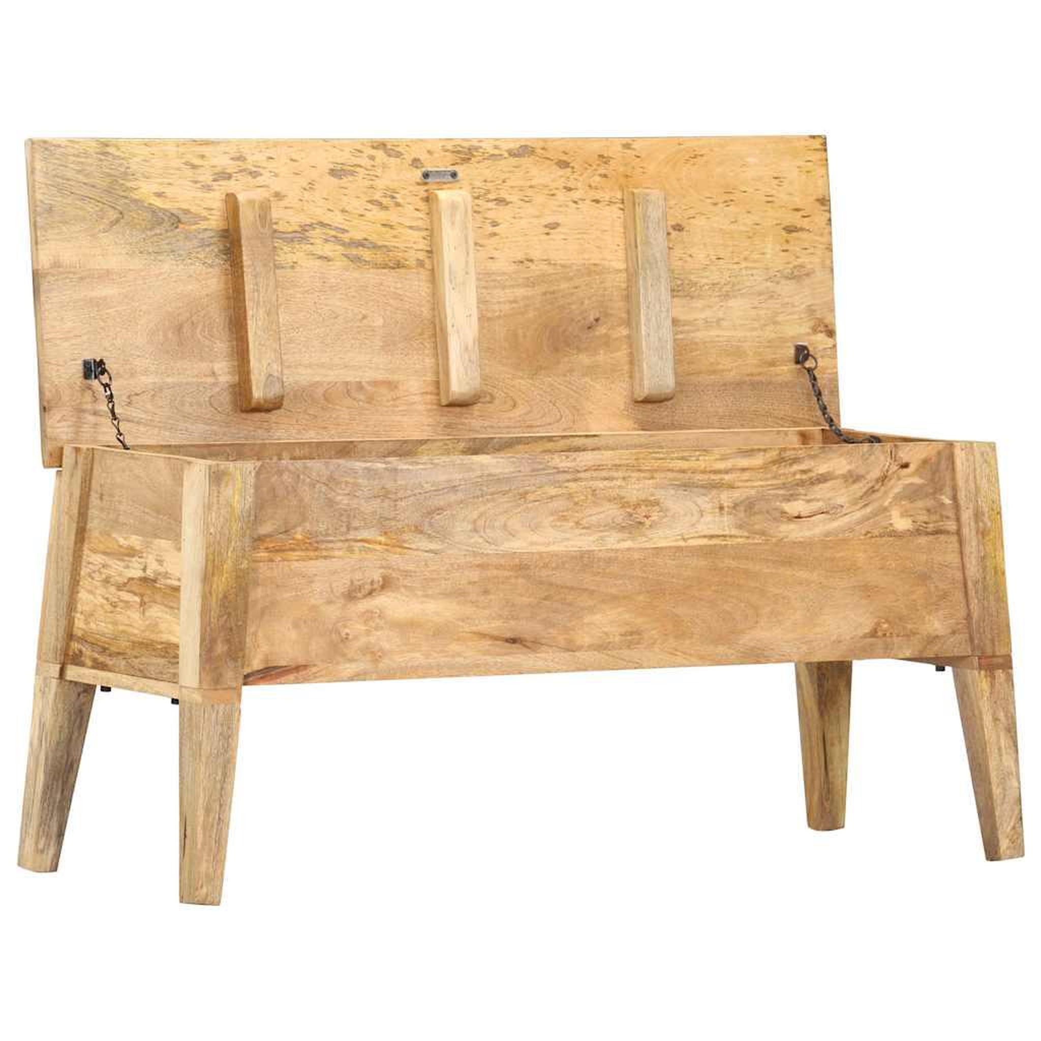 Voir la diapositive 3 : VIDAXL Boîte de rangement 99x35x48 cm bois de manguier solide