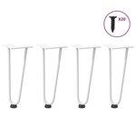 VIDAXL Pieds de table en forme d'epingle a cheveux 4 pcs blanc 30 cm