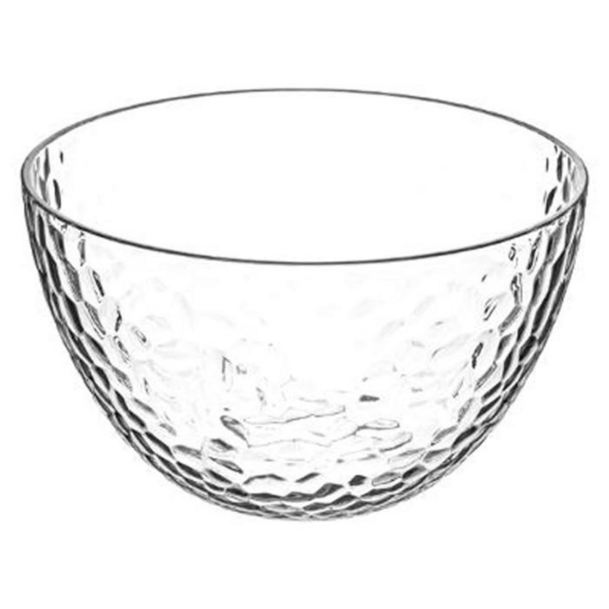 FIVE Lot de 6 Coupelles Plastique Réutilisable  Martelé  14cm Transparent