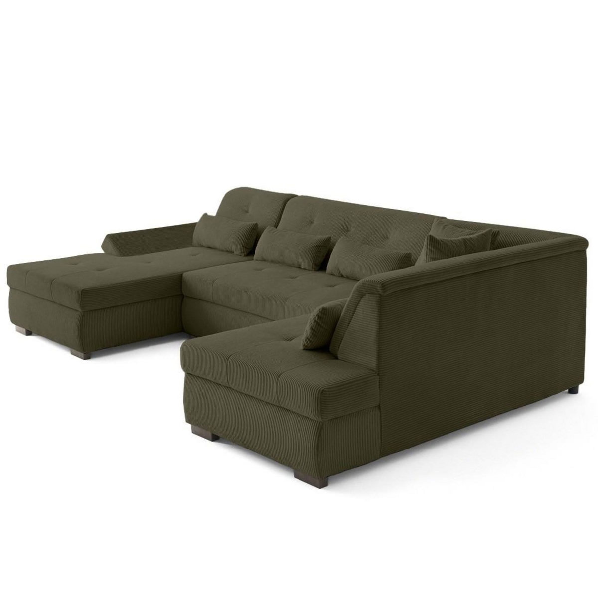 LISA DESIGN Vermont s - canapé panoramique d'angle droit 7 places en velours côtelé