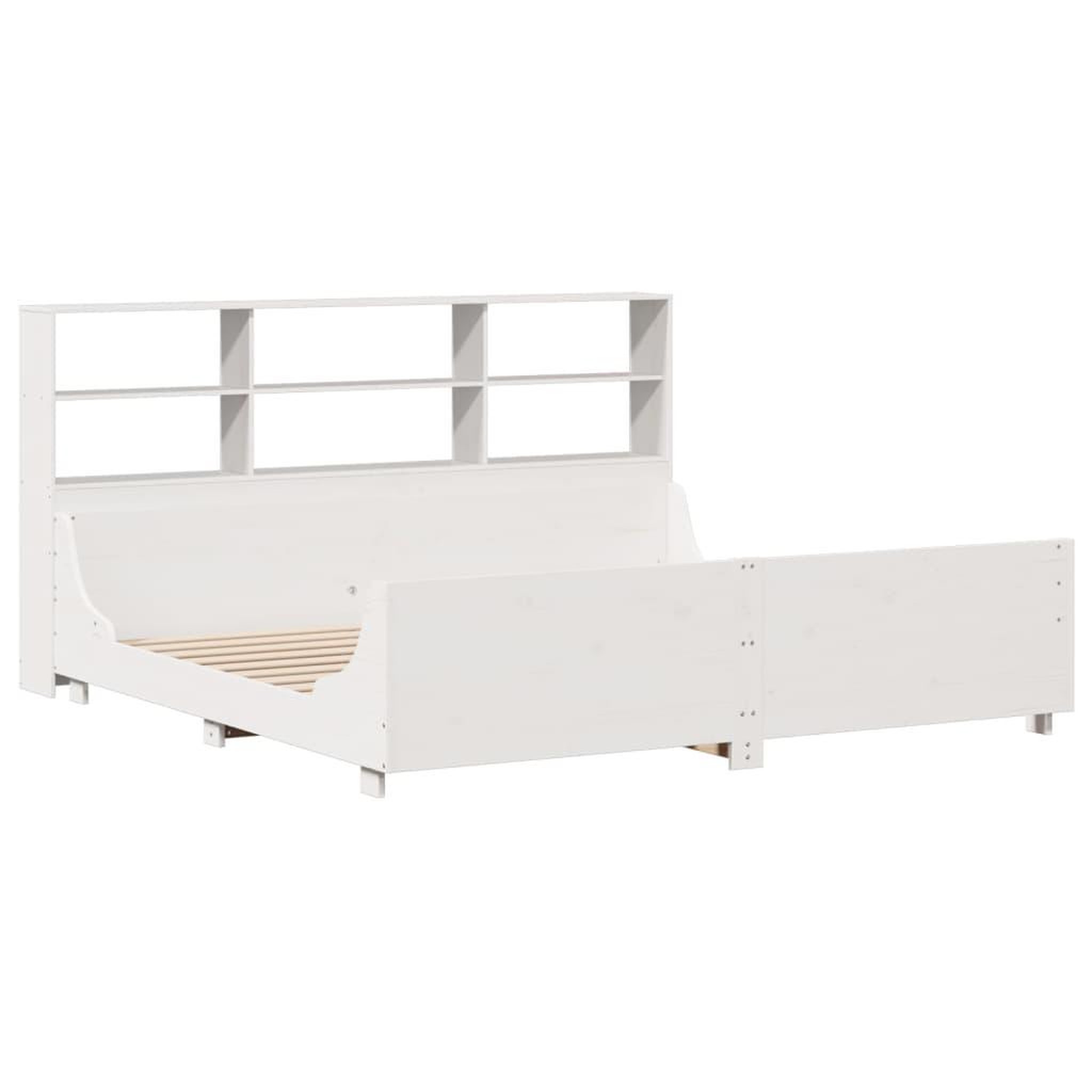 Voir la diapositive 3 : VIDAXL Lit bibliotheque sans matelas blanc 180x200 cm bois massif