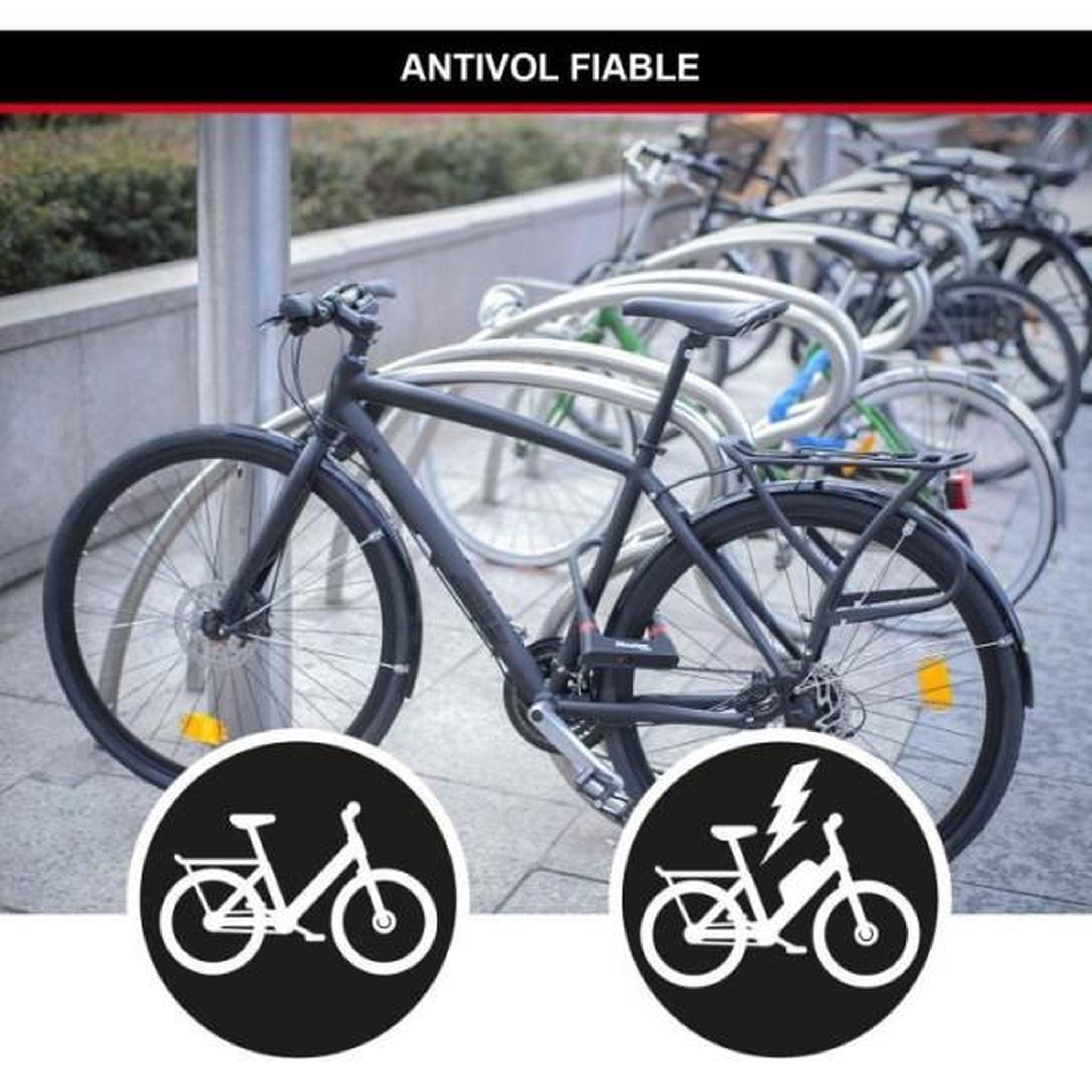 Voir la diapositive 2 : Master lock Antivol Vélo U - MASTER LOCK - 8279EURDPRO - Acier Cémenté, Clé, Certifié