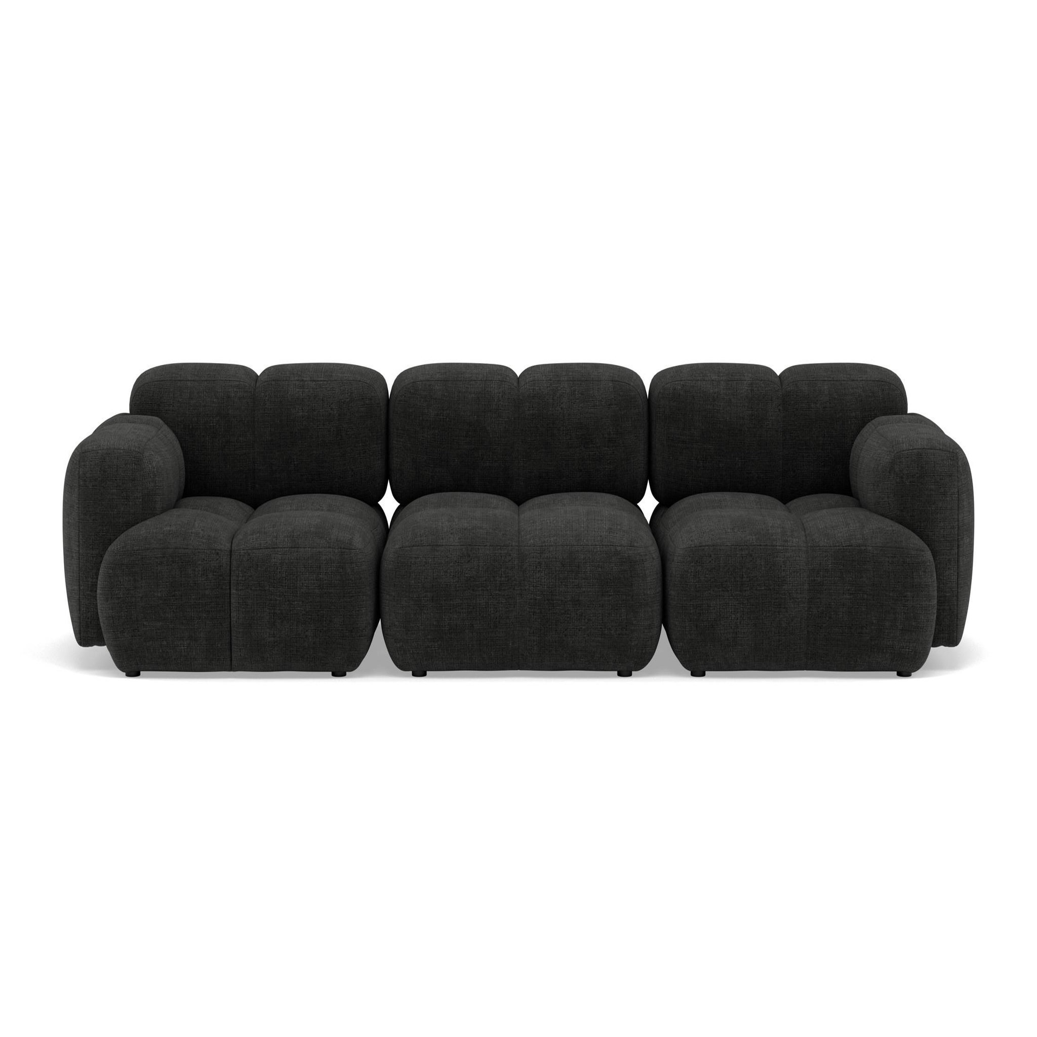 Voir la diapositive 1 : BEST MOBILIER Grace - canapé modulable 3 places en velours texturé